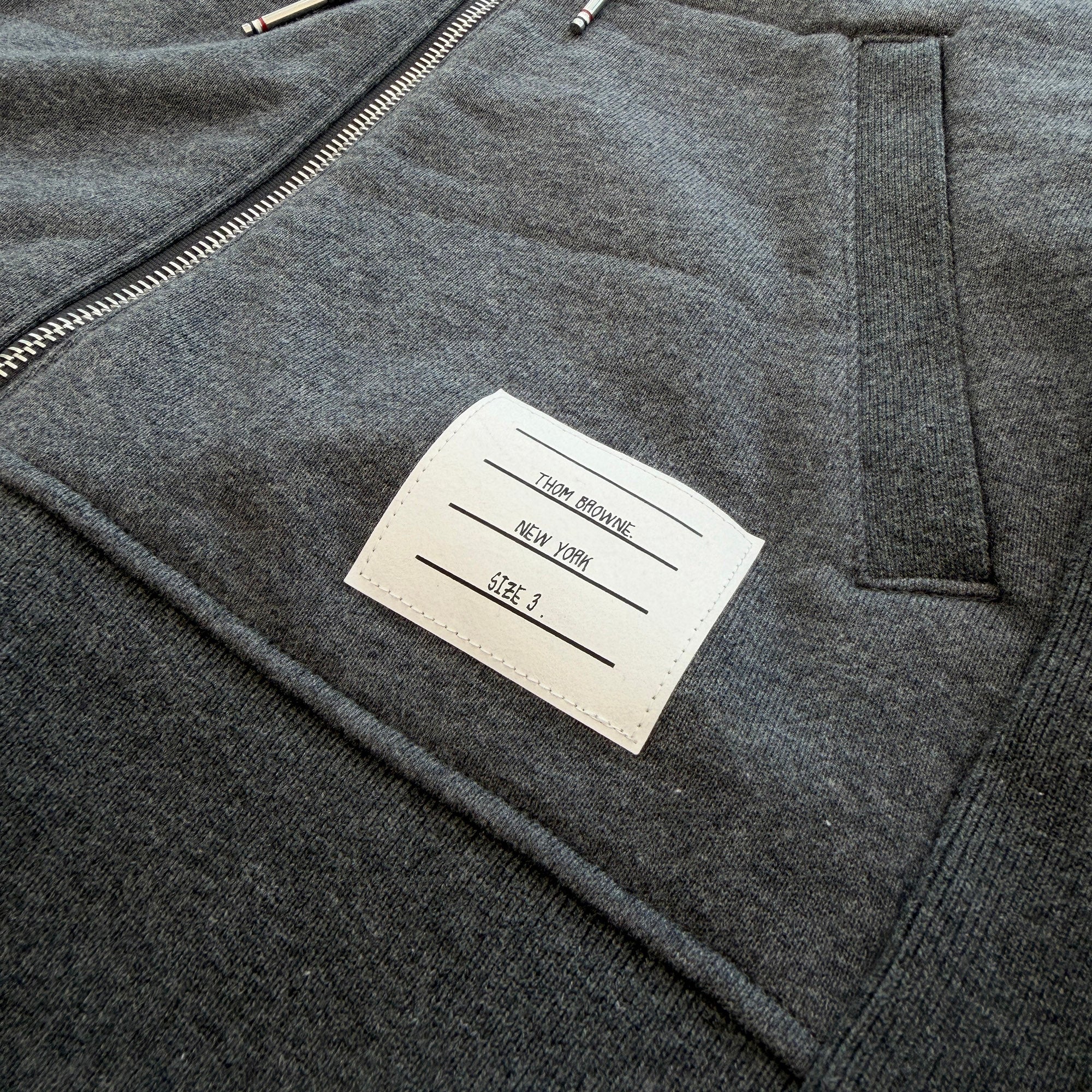 THOM BROWNE Classic Loopback 4 Bar Zip Up Hoodie MJT022H-00535-025 Size 3 トムブラウン クラシック ループバック 4バー ジップアップ フーディー サイズ3