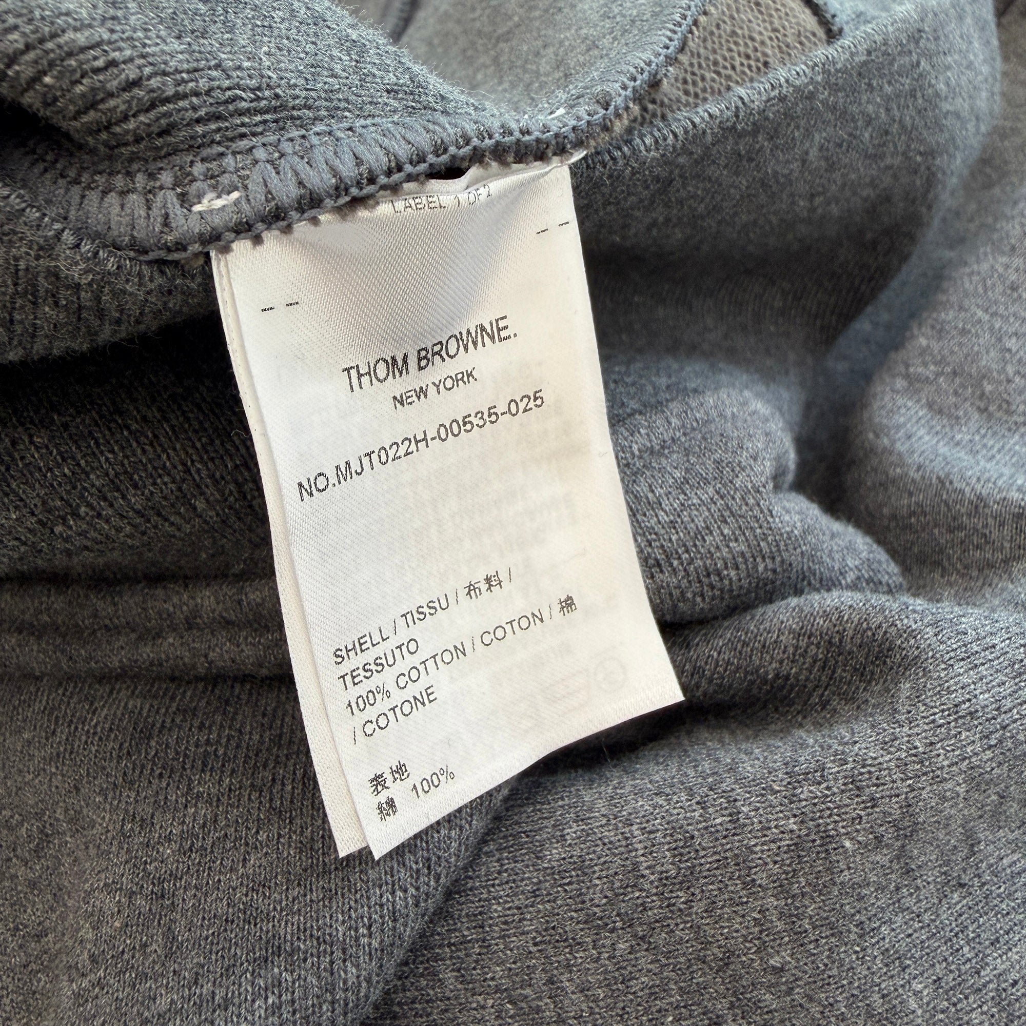 THOM BROWNE Classic Loopback 4 Bar Zip Up Hoodie MJT022H-00535-025 Size 3 トムブラウン クラシック ループバック 4バー ジップアップ フーディー サイズ3