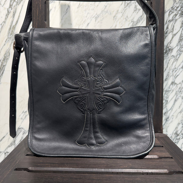 CHROME HEARTS Hairy Cross Leather Patch Mail Bag クロムハーツ ヘイリークロス レザーパッチ メールバッグ