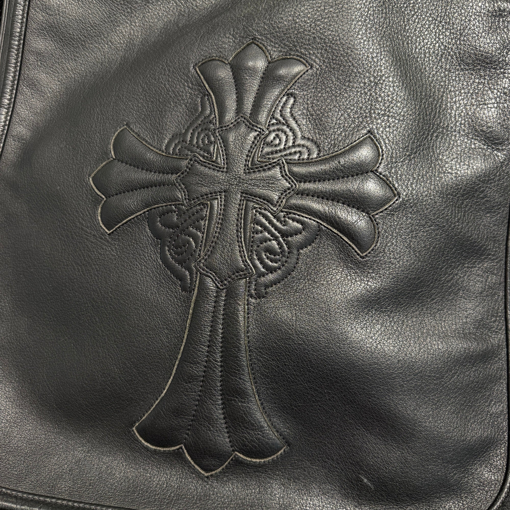 CHROME HEARTS Hairy Cross Leather Patch Mail Bag クロムハーツ ヘイリークロス レザーパッチ メールバッグ