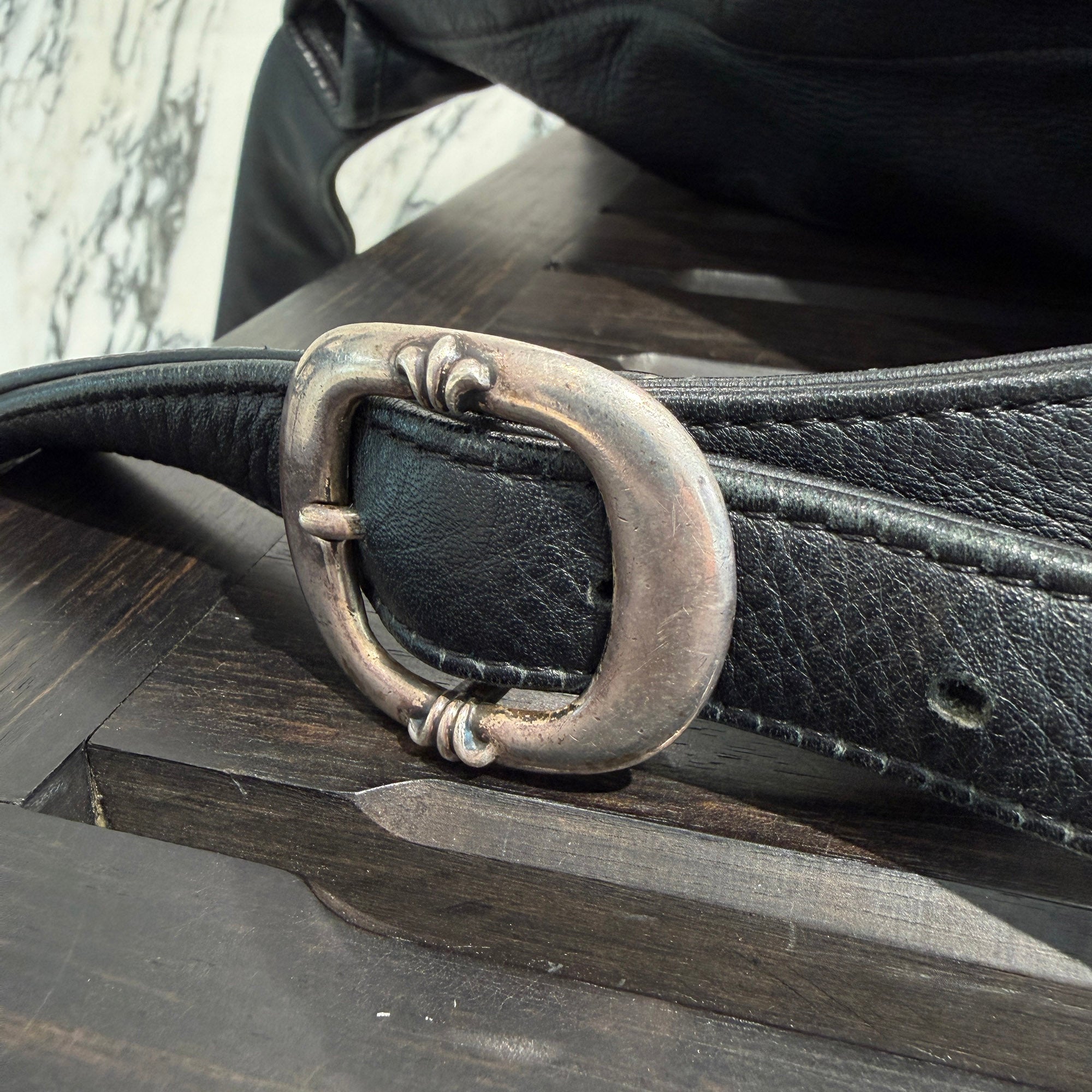 CHROME HEARTS Hairy Cross Leather Patch Mail Bag クロムハーツ ヘイリークロス レザーパッチ メールバッグ