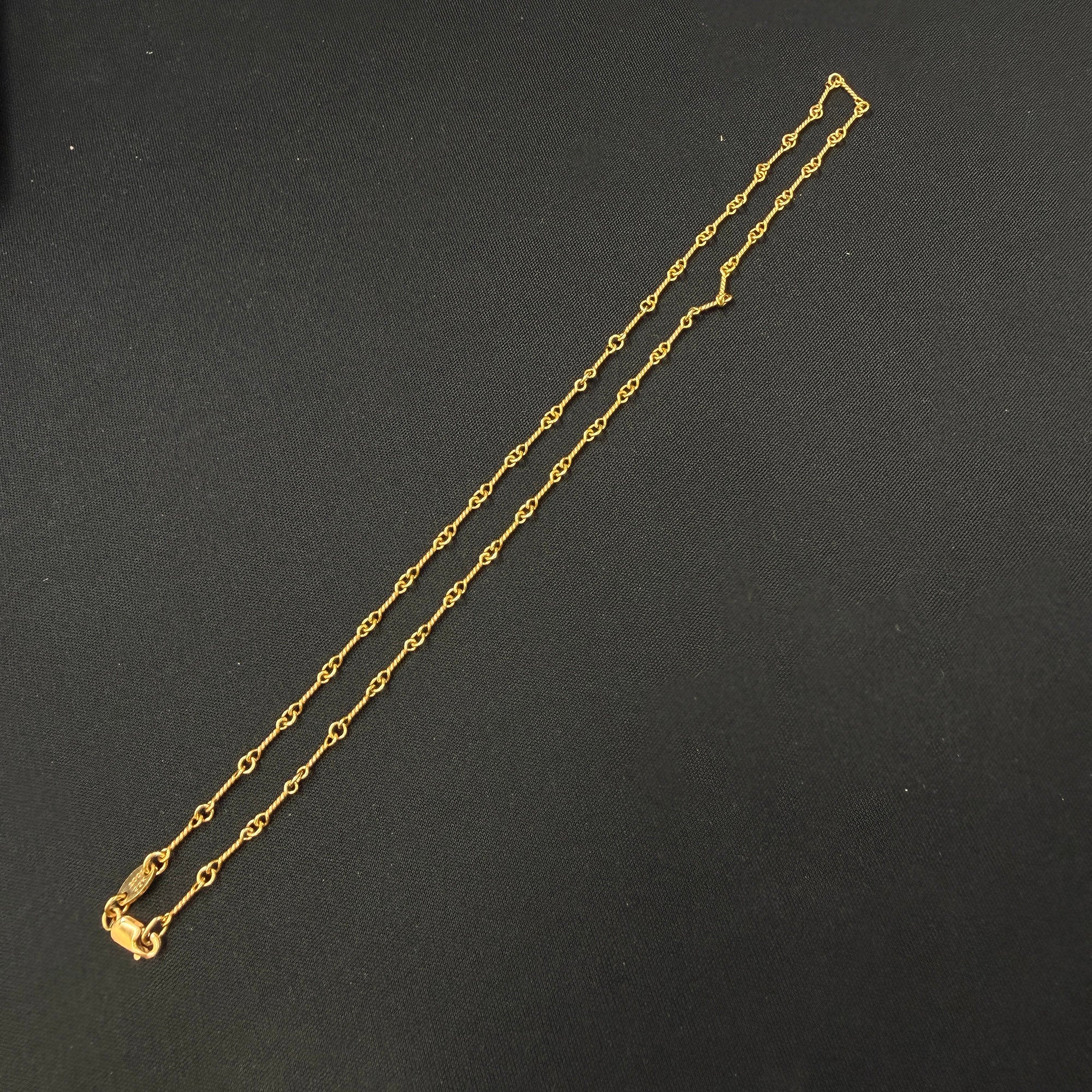 CHROME HEARTS 22K Twist Chain Necklace Size 16 Inch クロムハーツ 22K ツイストチェーン ネックレス サイズ16インチ