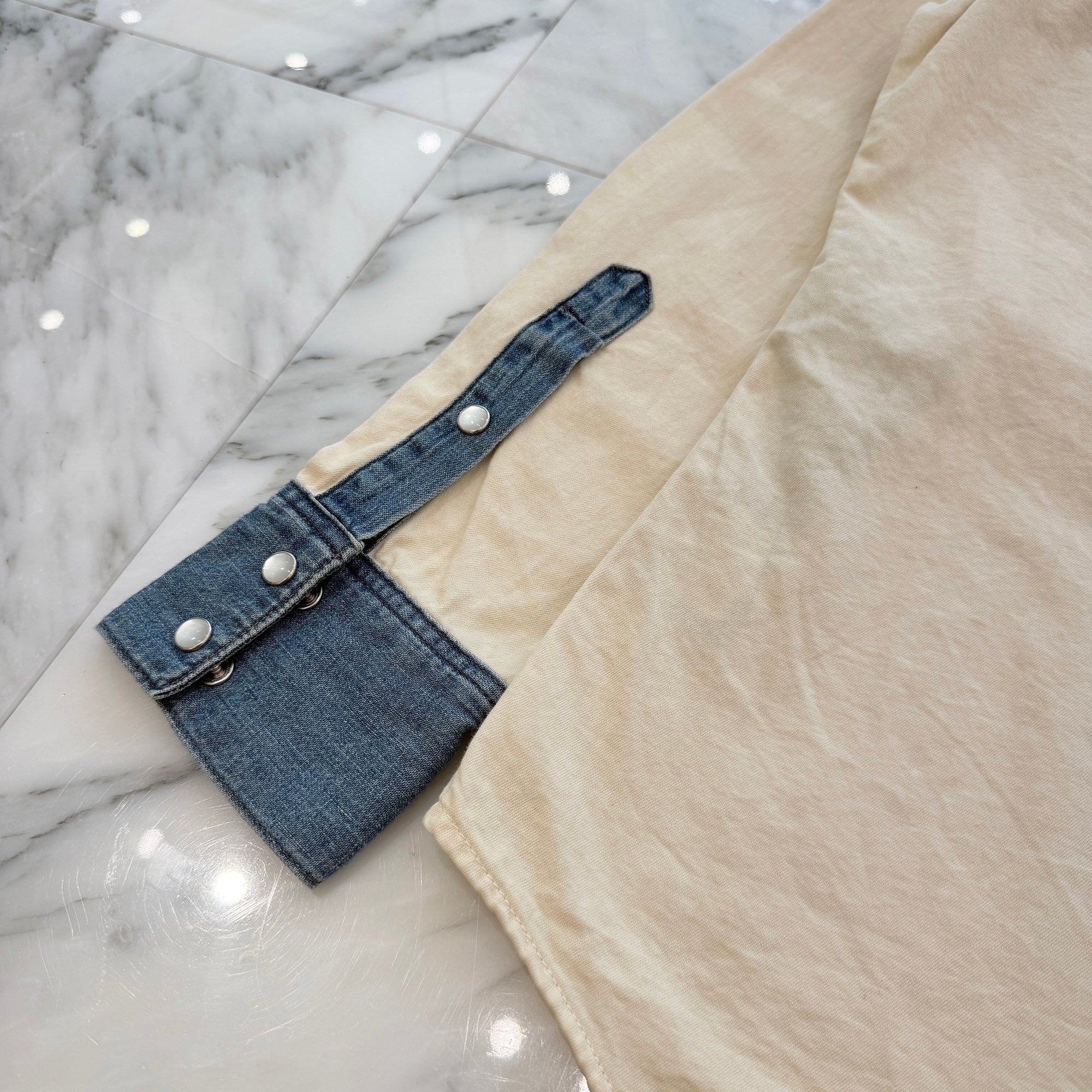 CELINE 2022SS Denim Accented Western Shirt 2T227362M Size XS セリーヌ デニムアクセント ウェスタンシャツ サイズXS