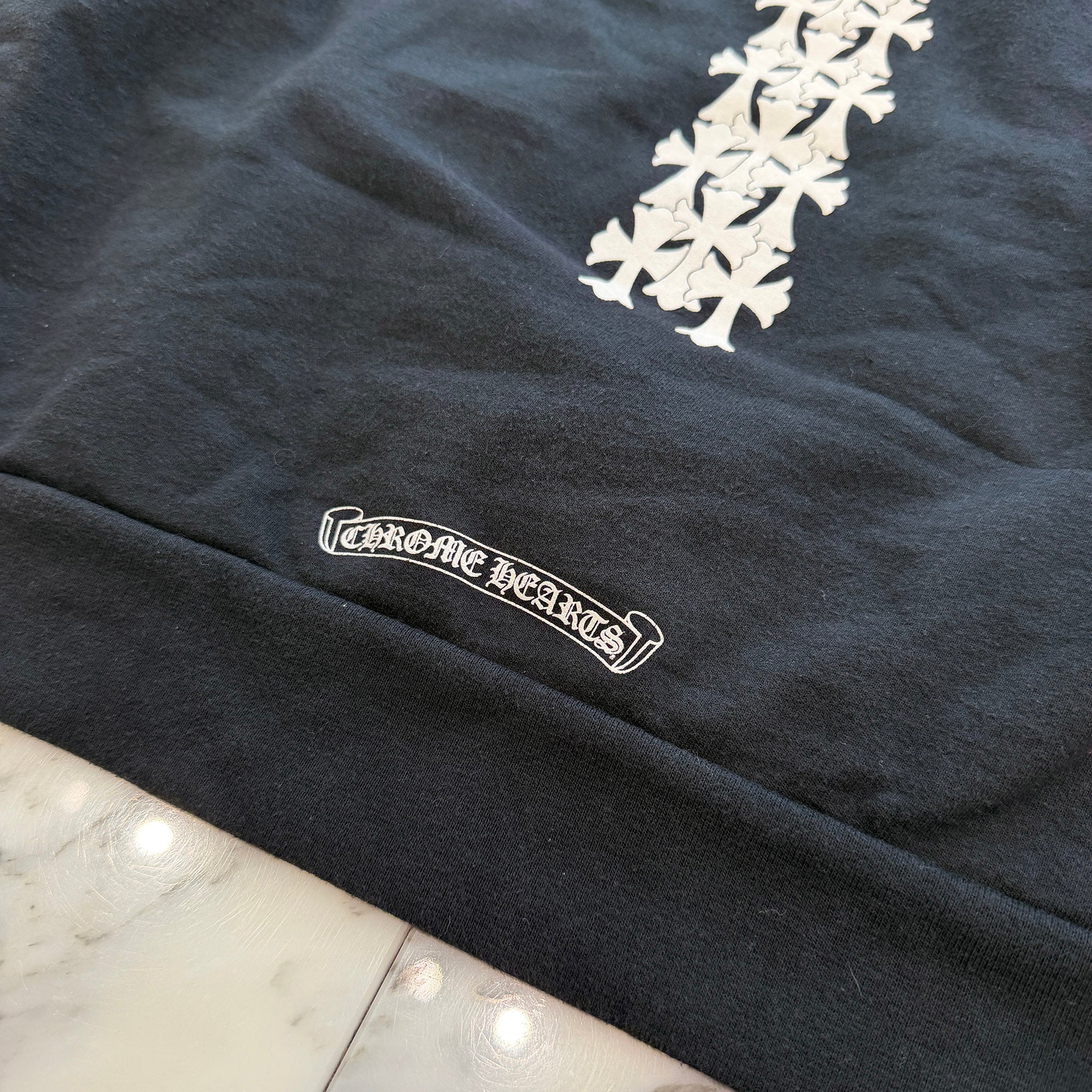 CHROME HEARTS Cross Tire Track Pullover Hoodie Size M クロムハーツ クロス タイヤトラック プルオーバーフーディー サイズM