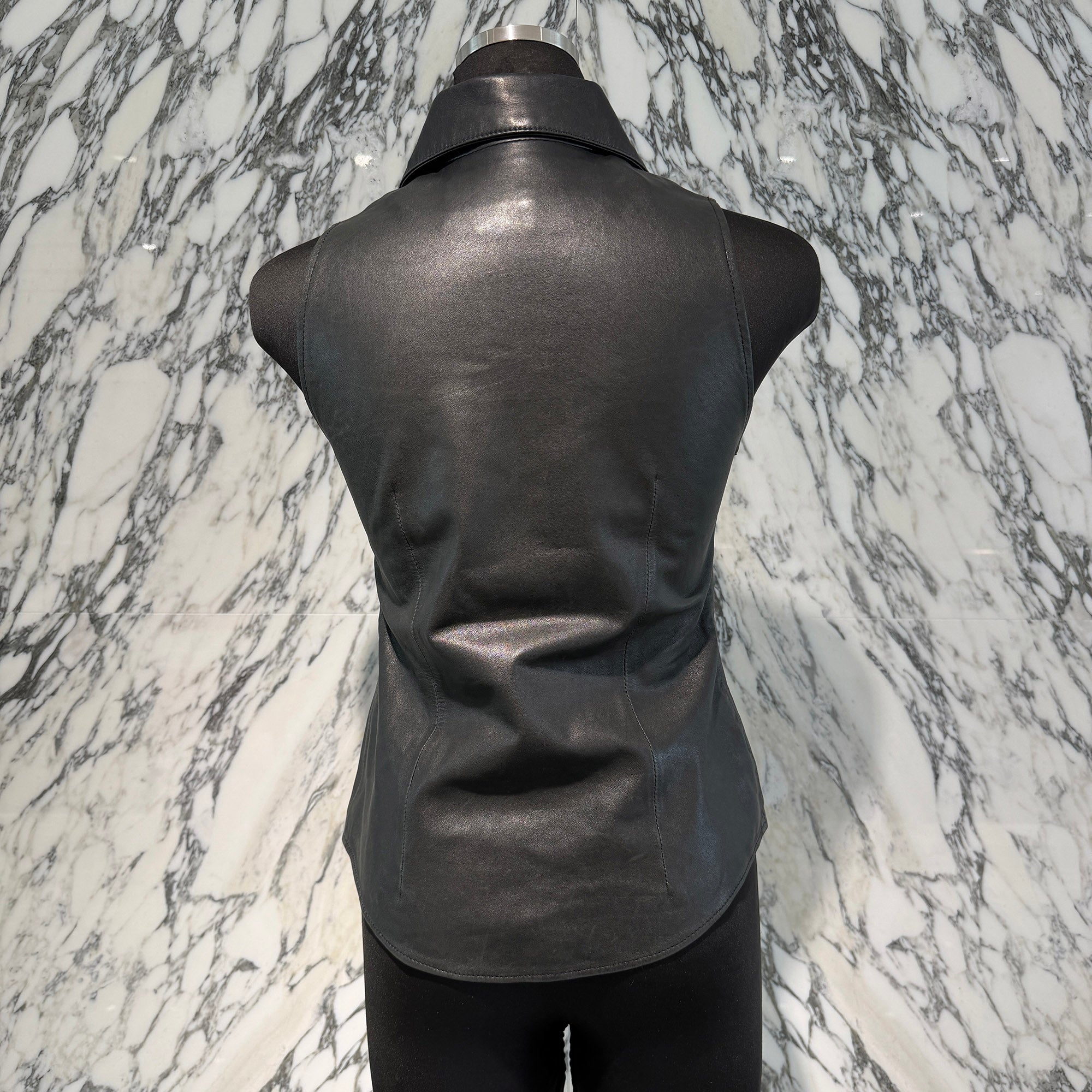 CHROME HEARTS Dagger Zip Leather Vest Size S クロムハーツ ダガージップ レザー ベスト サイズS