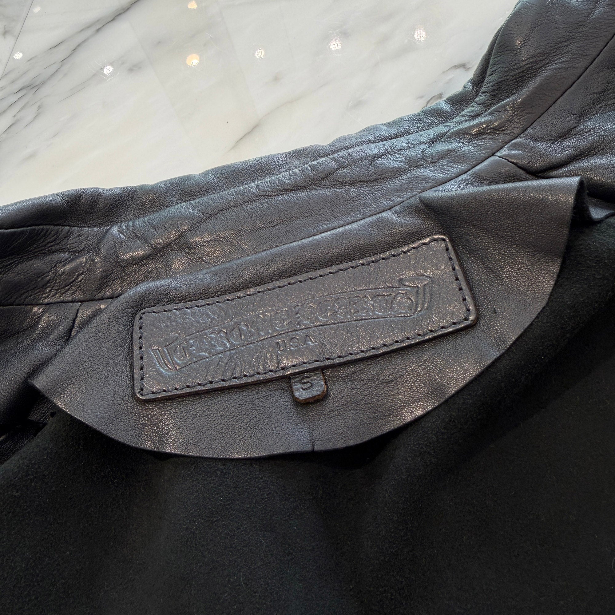 CHROME HEARTS Dagger Zip Leather Vest Size S クロムハーツ ダガージップ レザー ベスト サイズS