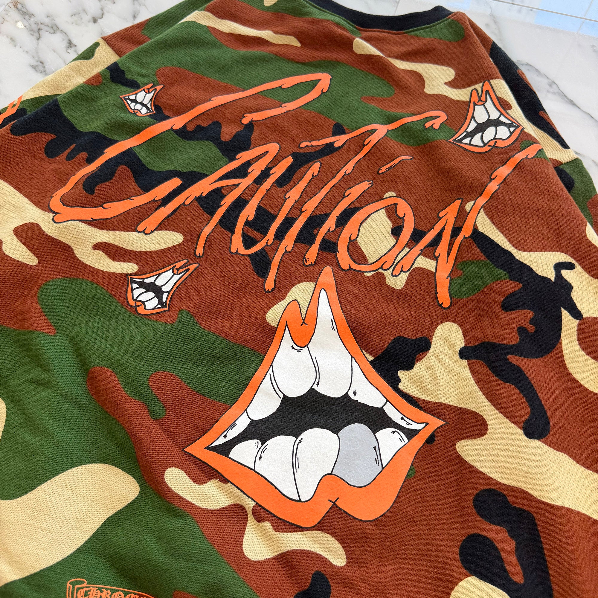 CHROME HEARTS × MATTY BOY 2022SS PPO CAUTION SWTSHRT Size XL クロムハーツ × マッティボーイ コーションスウェットシャツ サイズXL
