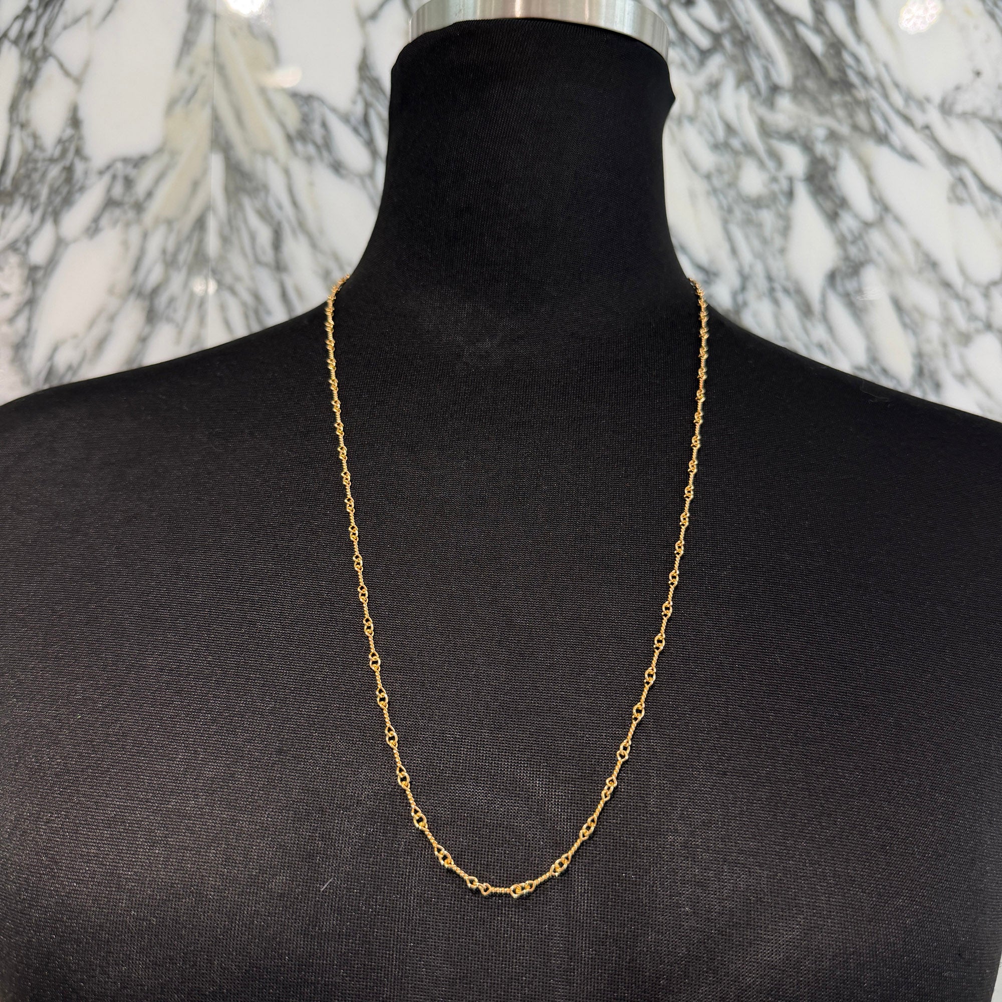 CHROME HEARTS 22K Twist Chain Necklace Size 24 Inch クロムハーツ 22K ツイストチェーン ネックレス サイズ 24インチ
