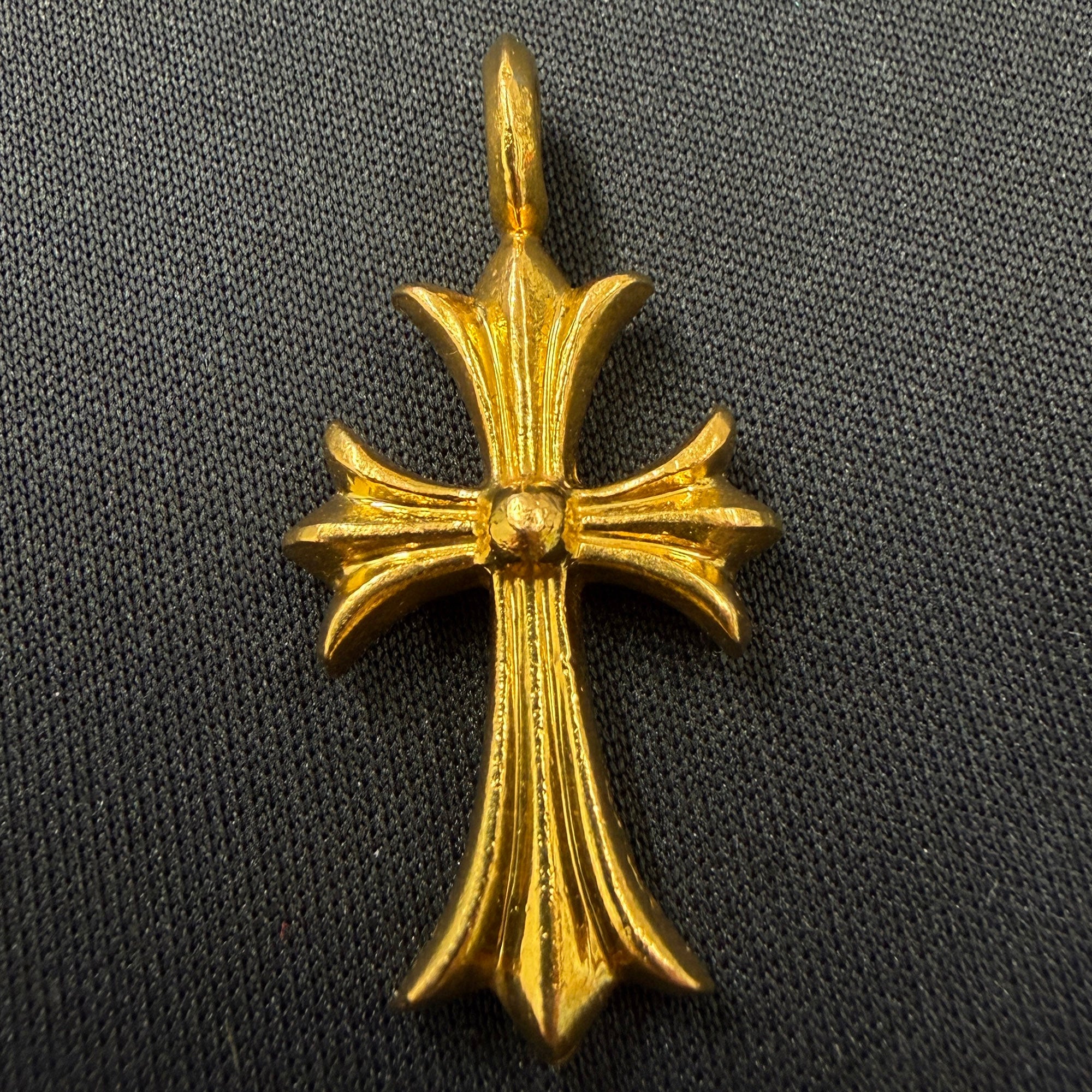CHROME HEARTS 22K Tiny Fat Cross Pave Diamond Pendant Top クロムハーツ 22K タイニーファット クロス パヴェダイヤモンド ペンダントトップ
