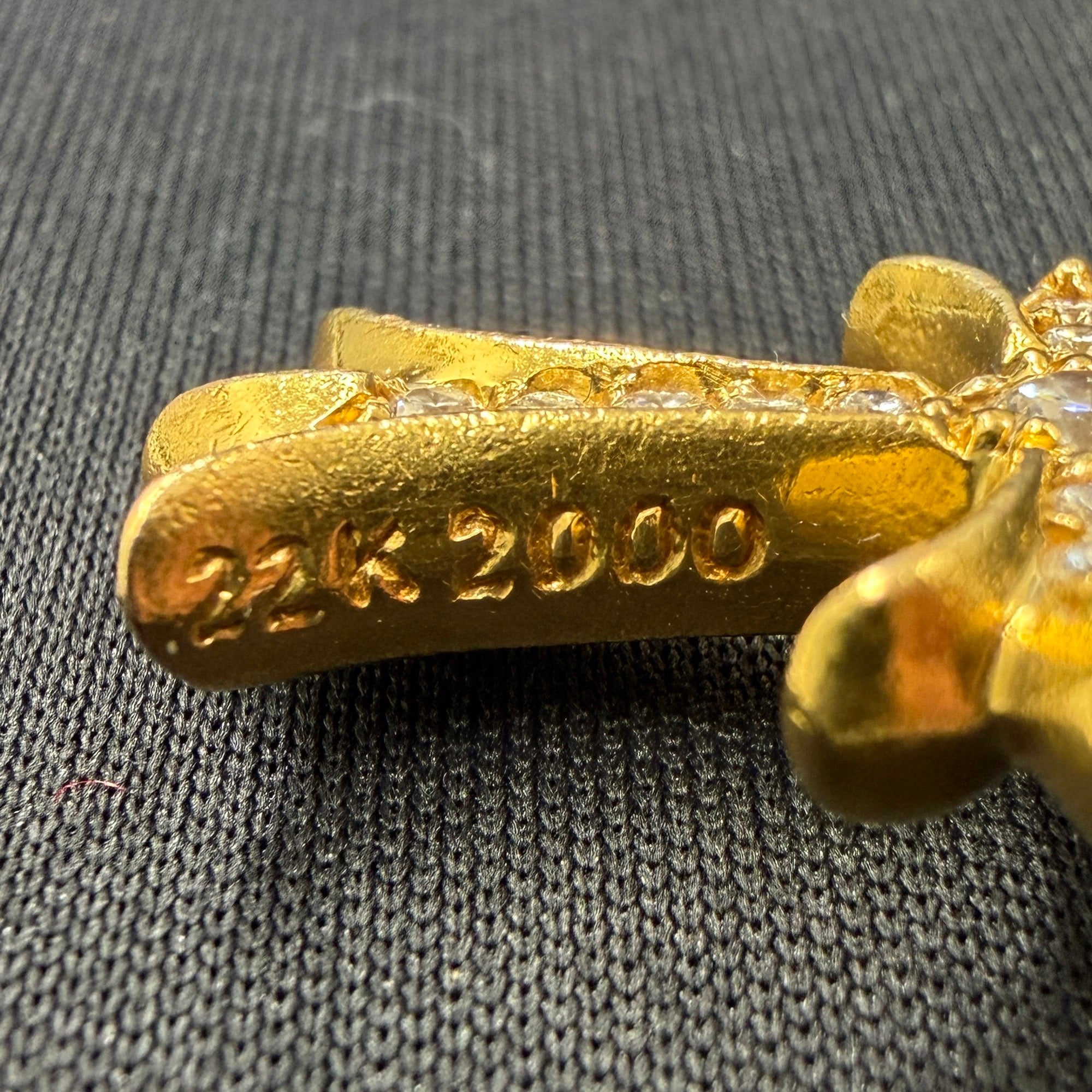 CHROME HEARTS 22K Tiny Fat Cross Pave Diamond Pendant Top クロムハーツ 22K タイニーファット クロス パヴェダイヤモンド ペンダントトップ