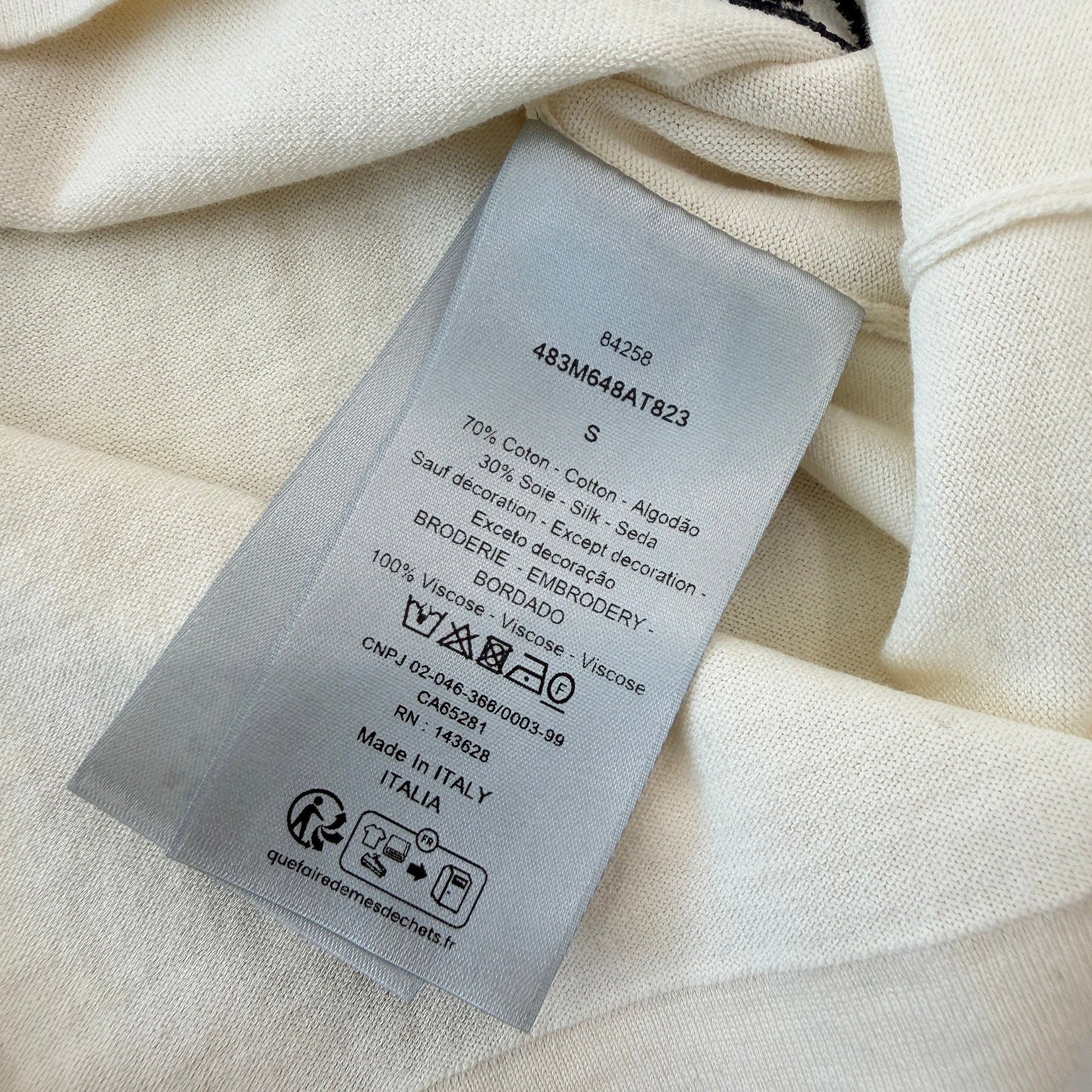 DIOR 2024SS Atelier Flocking Logo Print Tee 483M648AT823 Size S ディオール アトリエ フロッキーロゴ プリントTシャツ サイズS