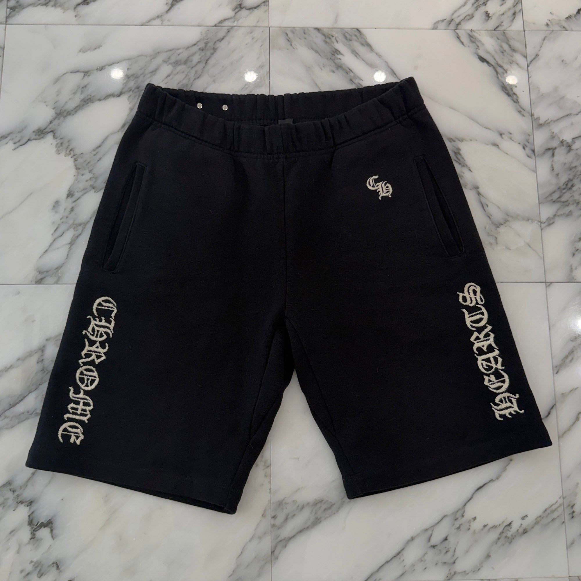 CHROME HEARTS Y NOT SLO RIDE Logo Sweat Half Pants Size M クロムハ―ツ ワイノット スローライド ロゴ スウェットハーフパンツ サイズM