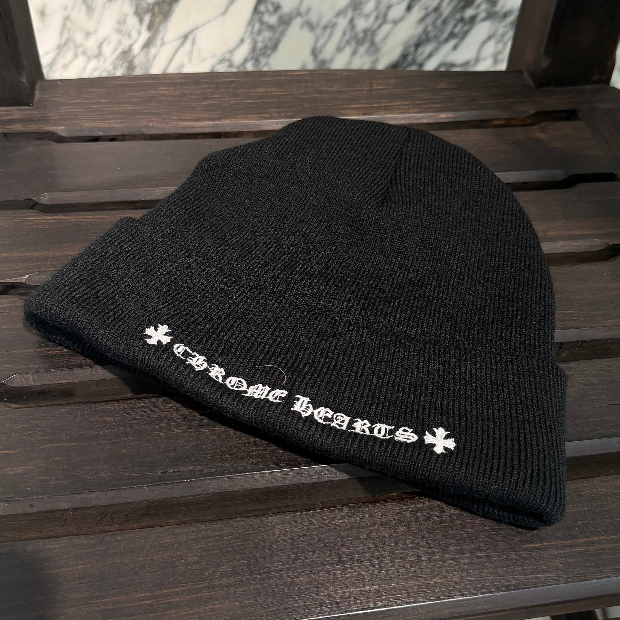 CHROME HEARTS CH Logo Embroidery Beanie Size ONE SIZE (22cm