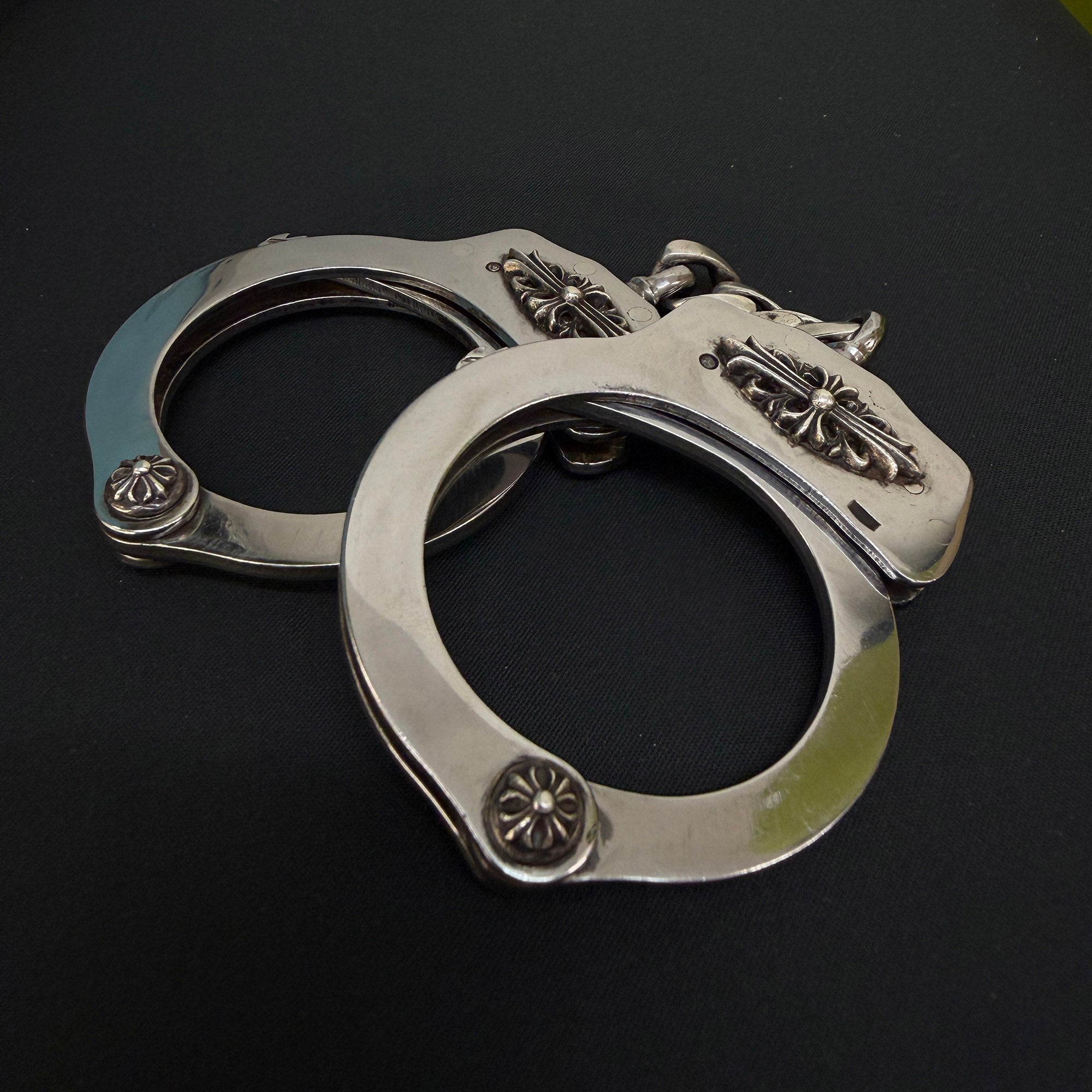 CHROME HEARTS Floral Cross Handcuffs ＆ Foti Blank Key クロムハーツ フローラルクロス ハンドカフ＆フォティ ブランクキー