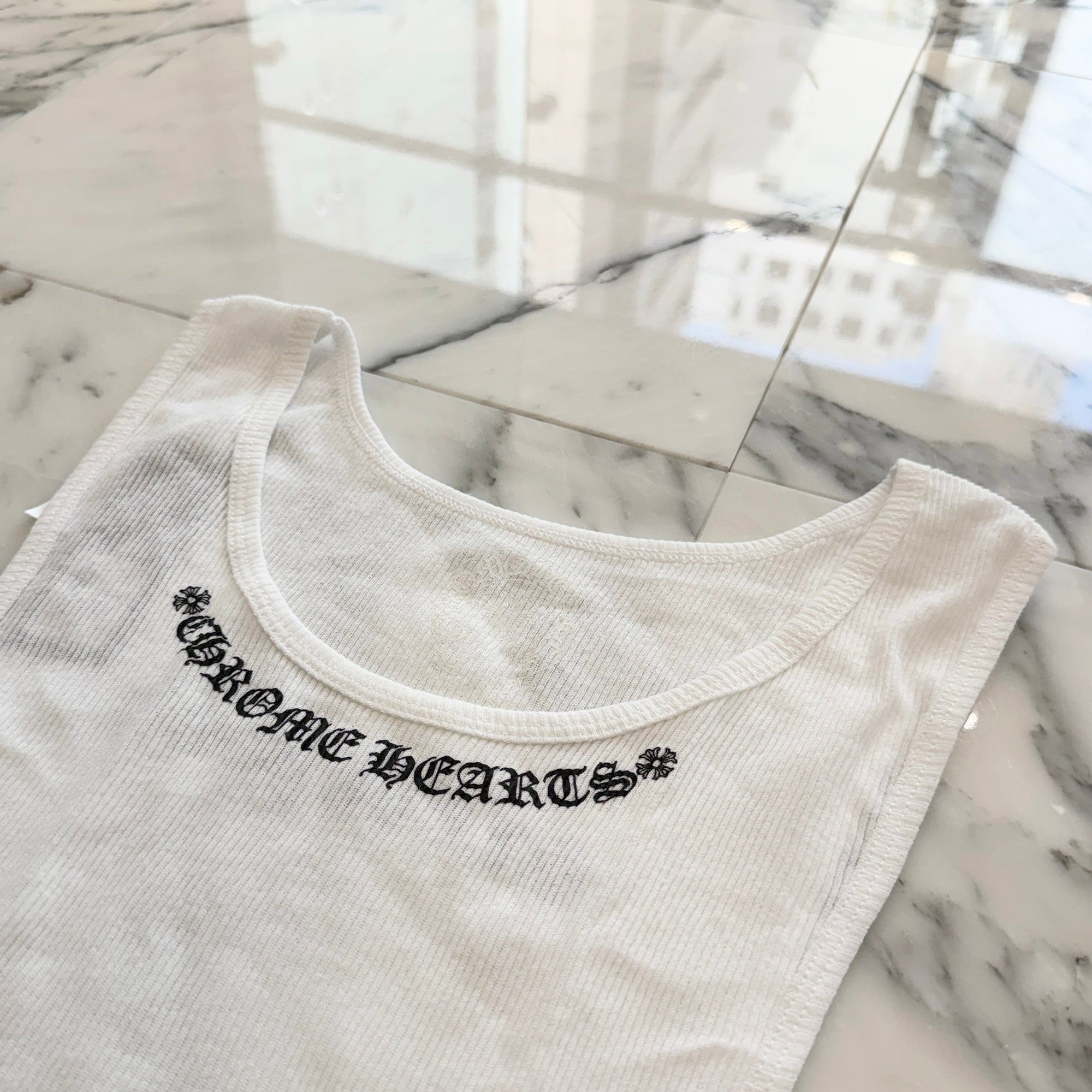 CHROME HEARTS Viny Heart "Love You" Rib Tank Top Size L クロムハーツ ヴィニーハート "ラブユー" リブ タンクトップ サイズL