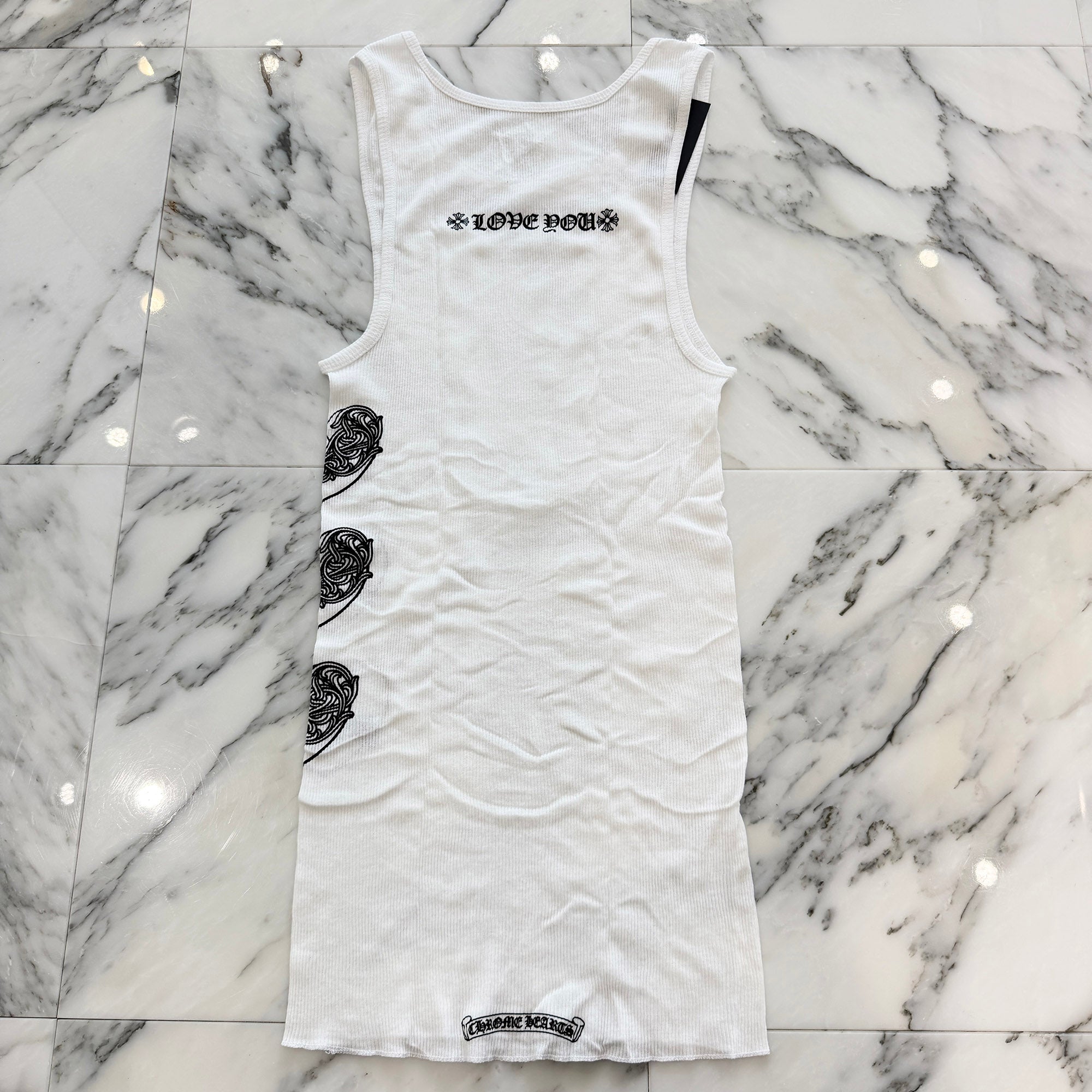 CHROME HEARTS Viny Heart "Love You" Rib Tank Top Size L クロムハーツ ヴィニーハート "ラブユー" リブ タンクトップ サイズL