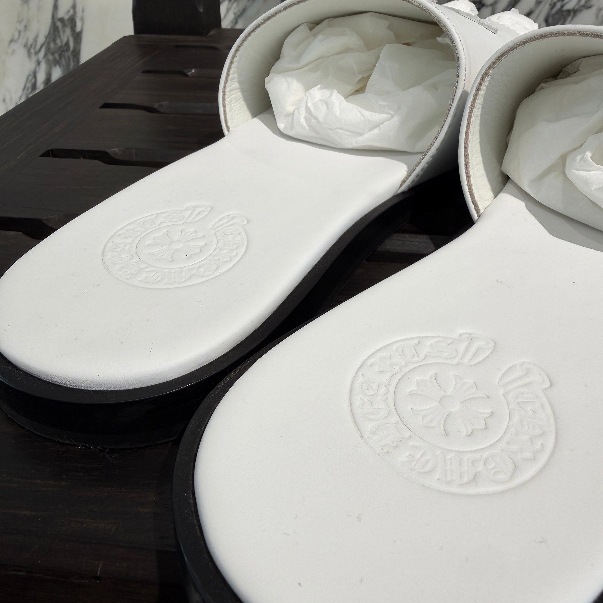 CHROME HEARTS Leather Cross Patch Sandals Size 41 (約26.0~26.5cm) クロムハーツ レザークロスパッチ サンダル サイズ41 41 (約26.0~26.5cm)