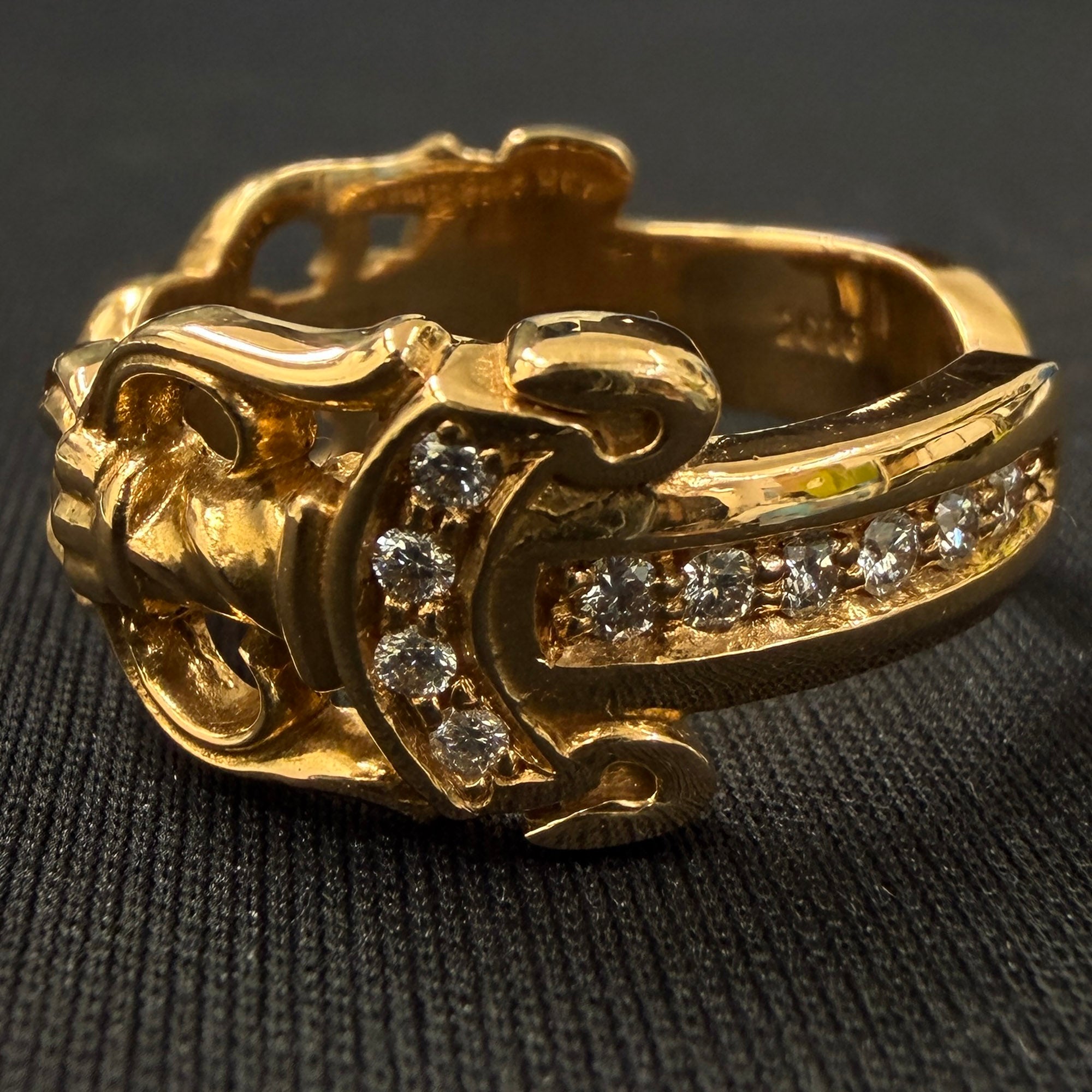 CHROME HEARTS 22K Open Double Dagger Ring Pave Diamond Size 約17号 クロムハーツ 22K オープンダブルダガーリング パヴェダイヤモンド サイズ約17号