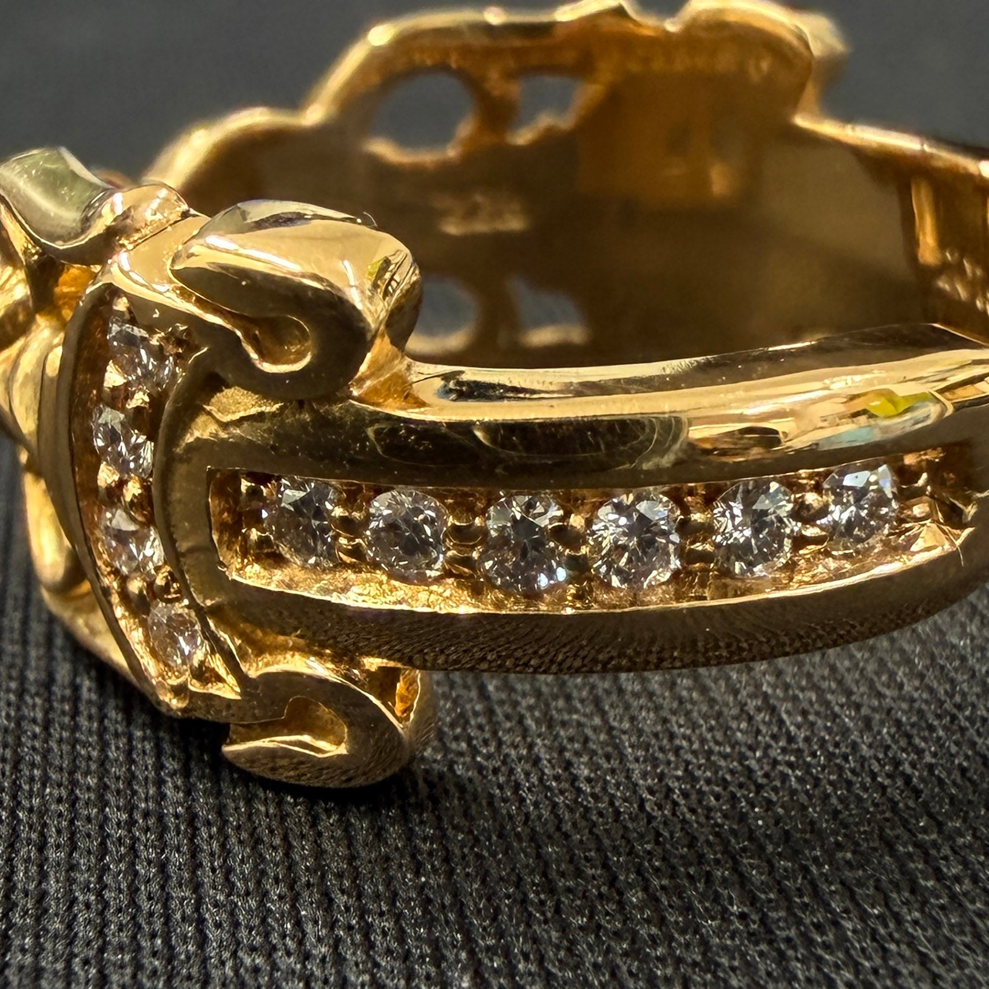 CHROME HEARTS 22K Open Double Dagger Ring Pave Diamond Size 約17号 クロムハーツ 22K オープンダブルダガーリング パヴェダイヤモンド サイズ約17号