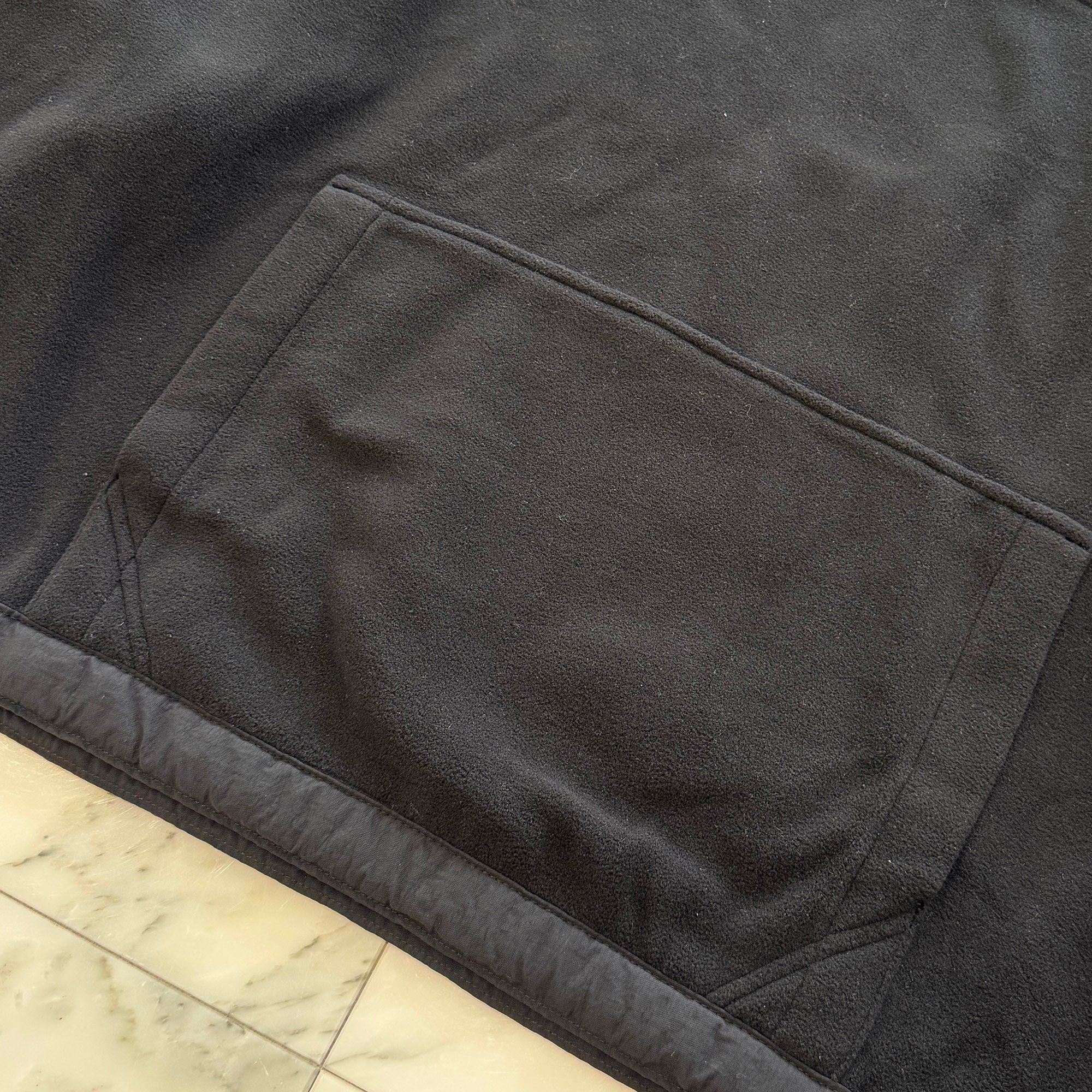 CHROME HEARTS Y NOT CH Plus Leather Patch Fleece Half Zip Sweatshirt Size XXL クロムハーツ ワイノット CHプラス レザー クロス パッチ フリース ハーフジップ スウェットシャツ サイズXXL
