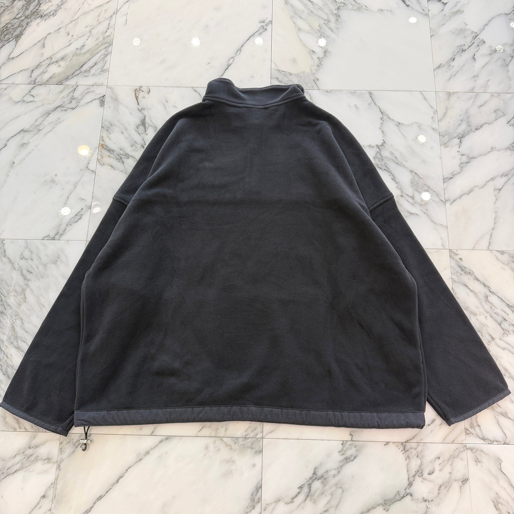 CHROME HEARTS Y NOT CH Plus Leather Patch Fleece Half Zip Sweatshirt Size XXL クロムハーツ ワイノット CHプラス レザー クロス パッチ フリース ハーフジップ スウェットシャツ サイズXXL