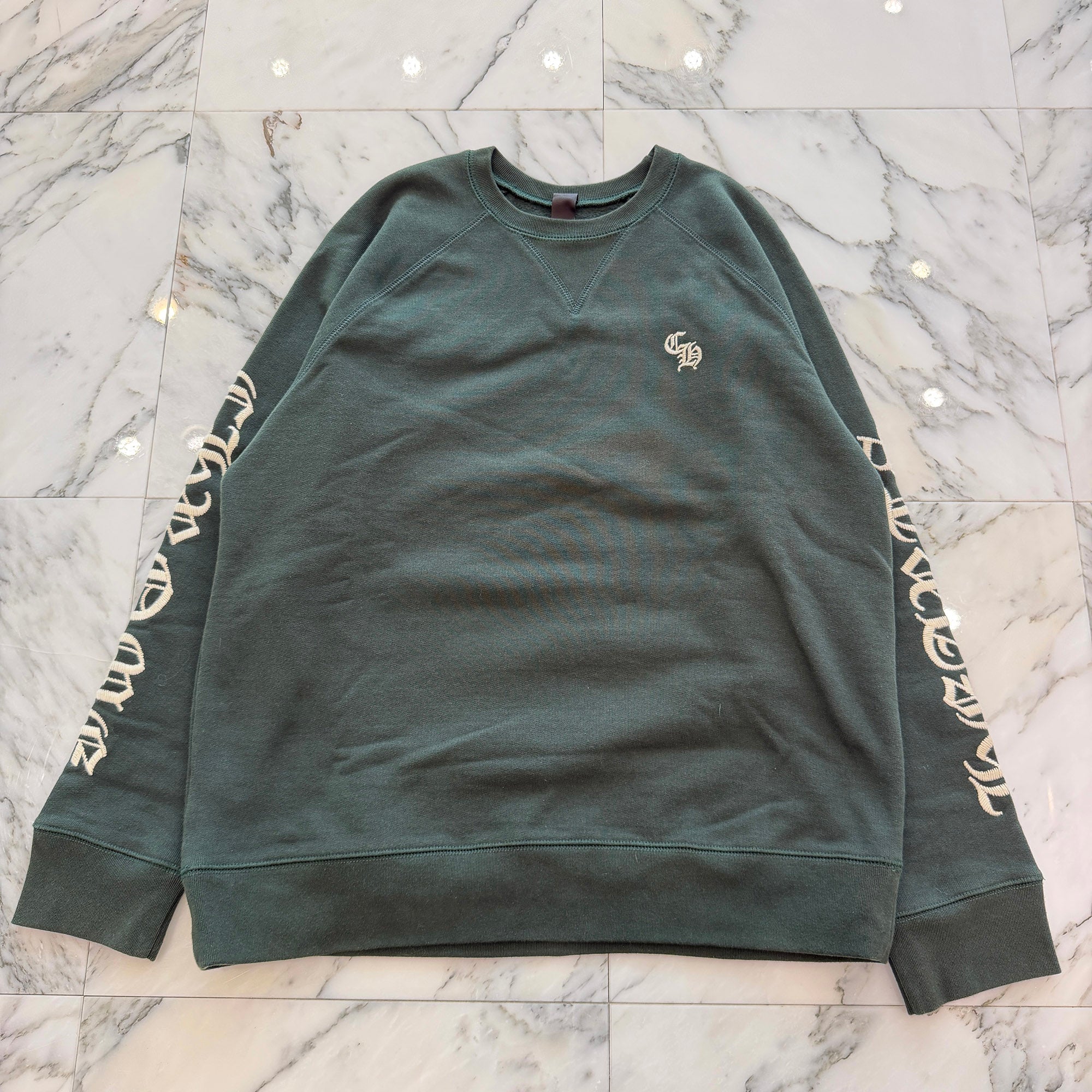 CHROME HEARTS Y NOT Lucky Patch SLO RIDE Crew Neck Sweat Shirt Size L クロムハーツ ワイノット ラッキーパッチ スローライド クルーネック スウェットシャツ サイズL