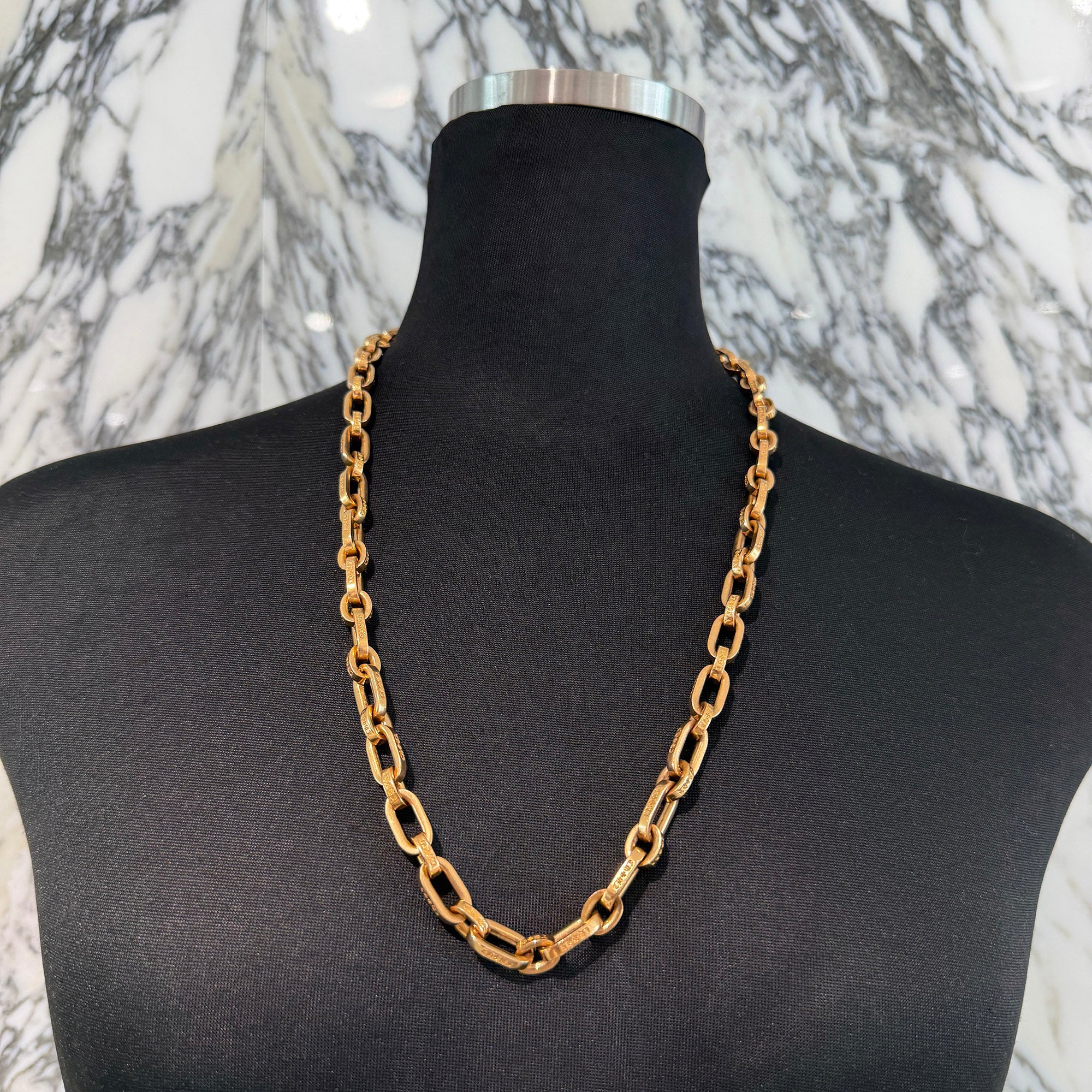 CHROME HEARTS 22K Paper E Chain Size 24 Inch クロムハーツ 22K ペーパー E チェーン サイズ24インチ