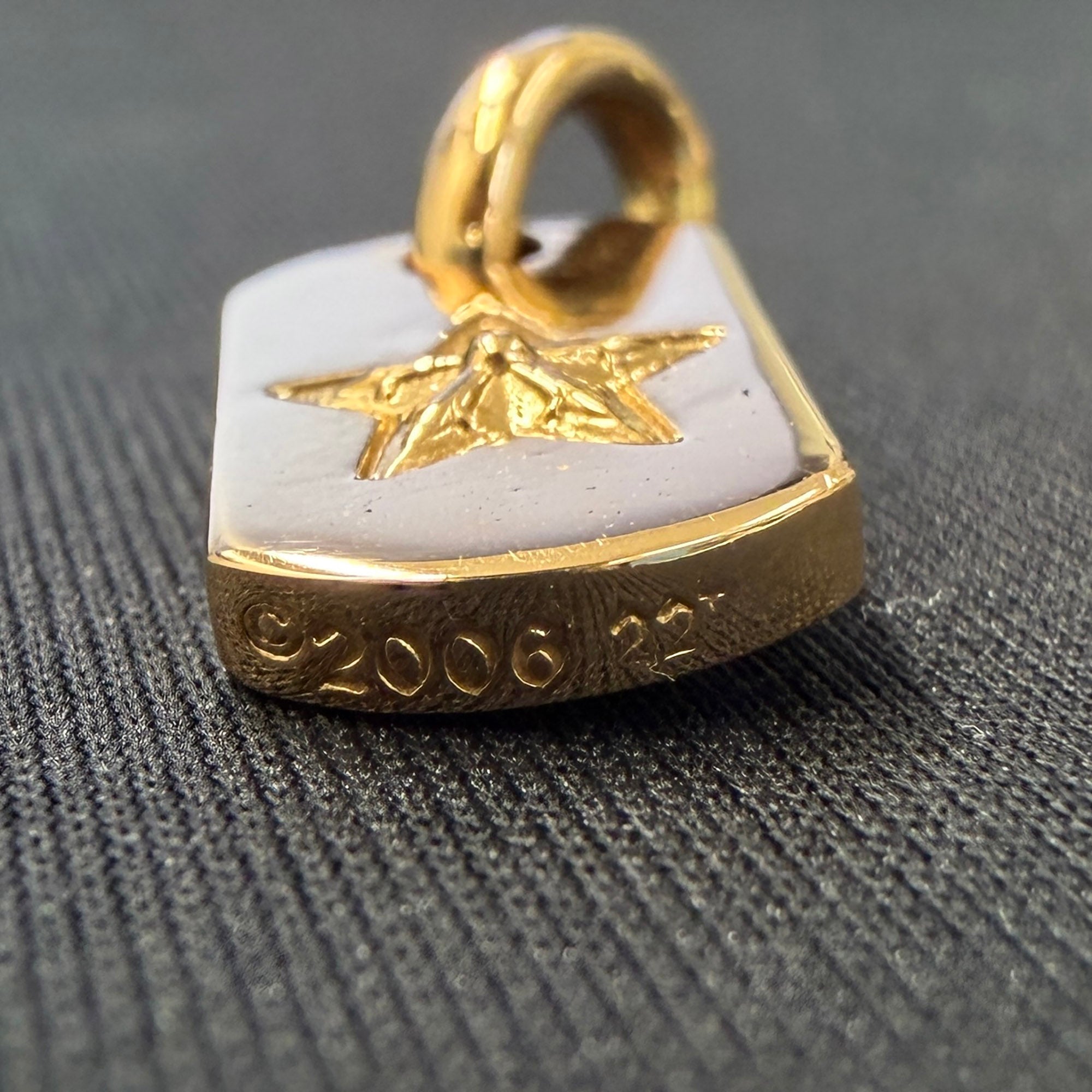 CHROME HEARTS 22K TINY STAR Dock Tag Pendant Charm クロムハーツ 22K タイニー スター ドッグタグ ペンダントチャーム