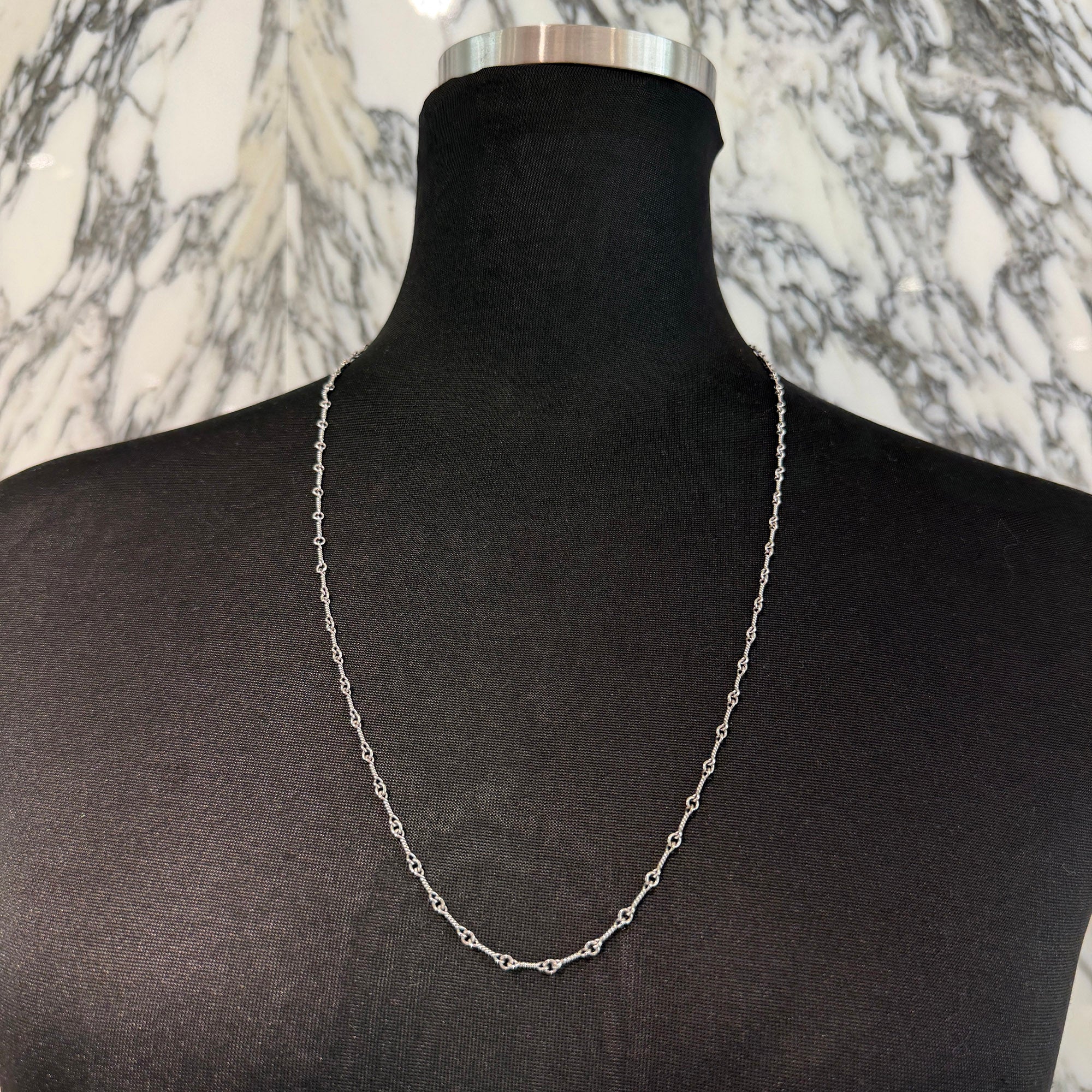 CHROME HEARTS 18K WG Twist Chain Necklace Size 24 Inch クロムハーツ 18K WG ツイストチェーン ネックレス サイズ24インチ