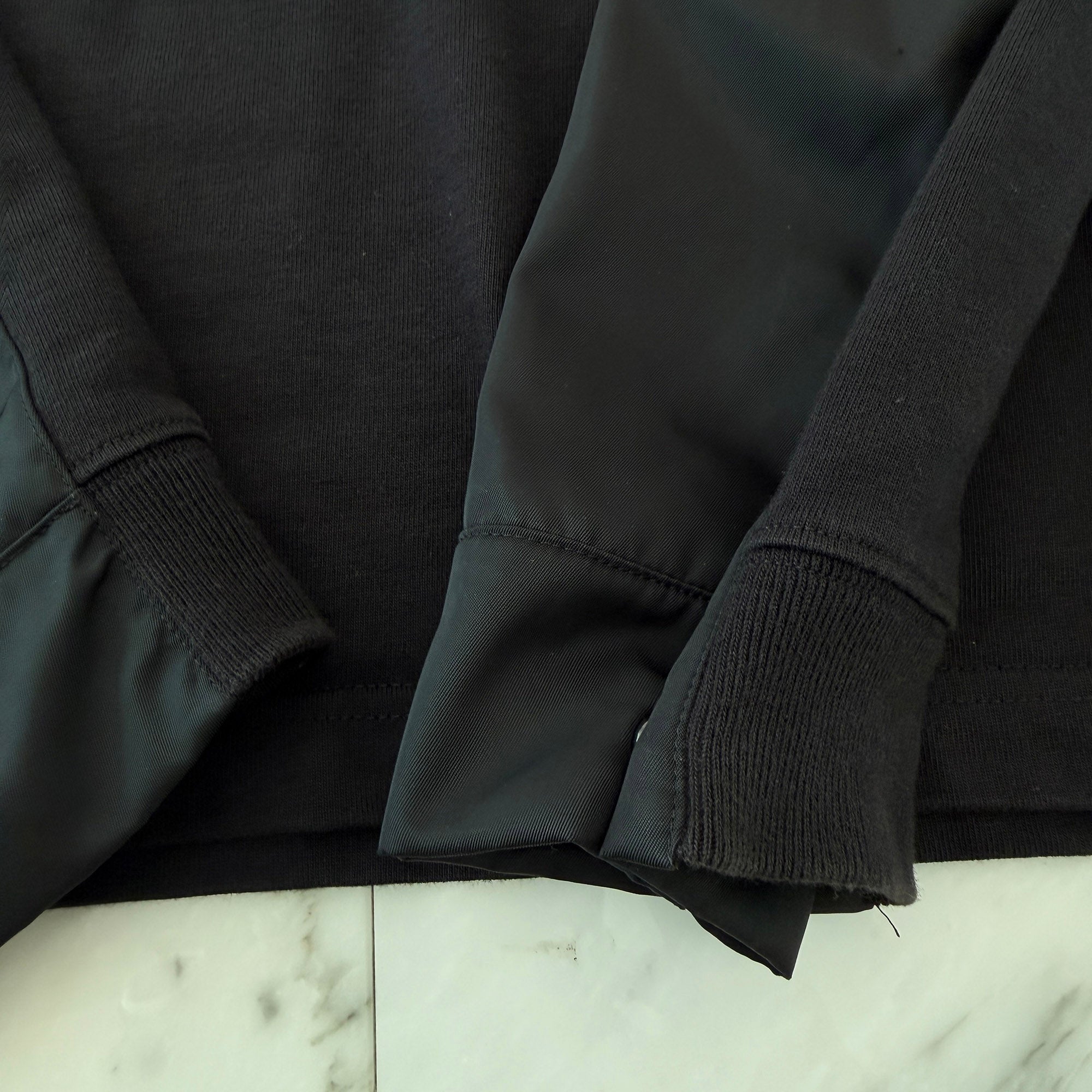 DIOR × sacai 2021AW Panelled Sweatshirt Long Sleeve Tee 213J642A0554 Size S ディオール × サカイ ドッキングスウェット ロングスリーブTシャツ サイズS