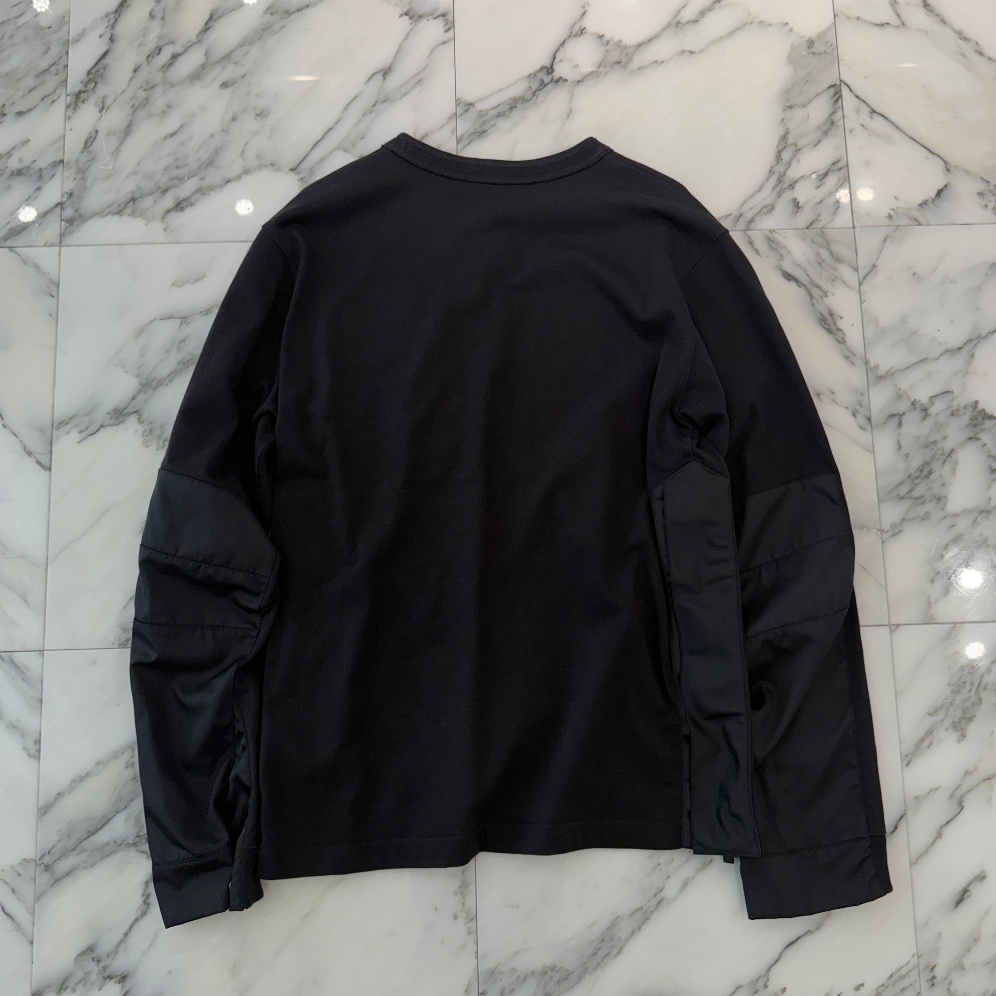 DIOR × sacai 2021AW Panelled Sweatshirt Long Sleeve Tee 213J642A0554 Size S ディオール × サカイ ドッキングスウェット ロングスリーブTシャツ サイズS
