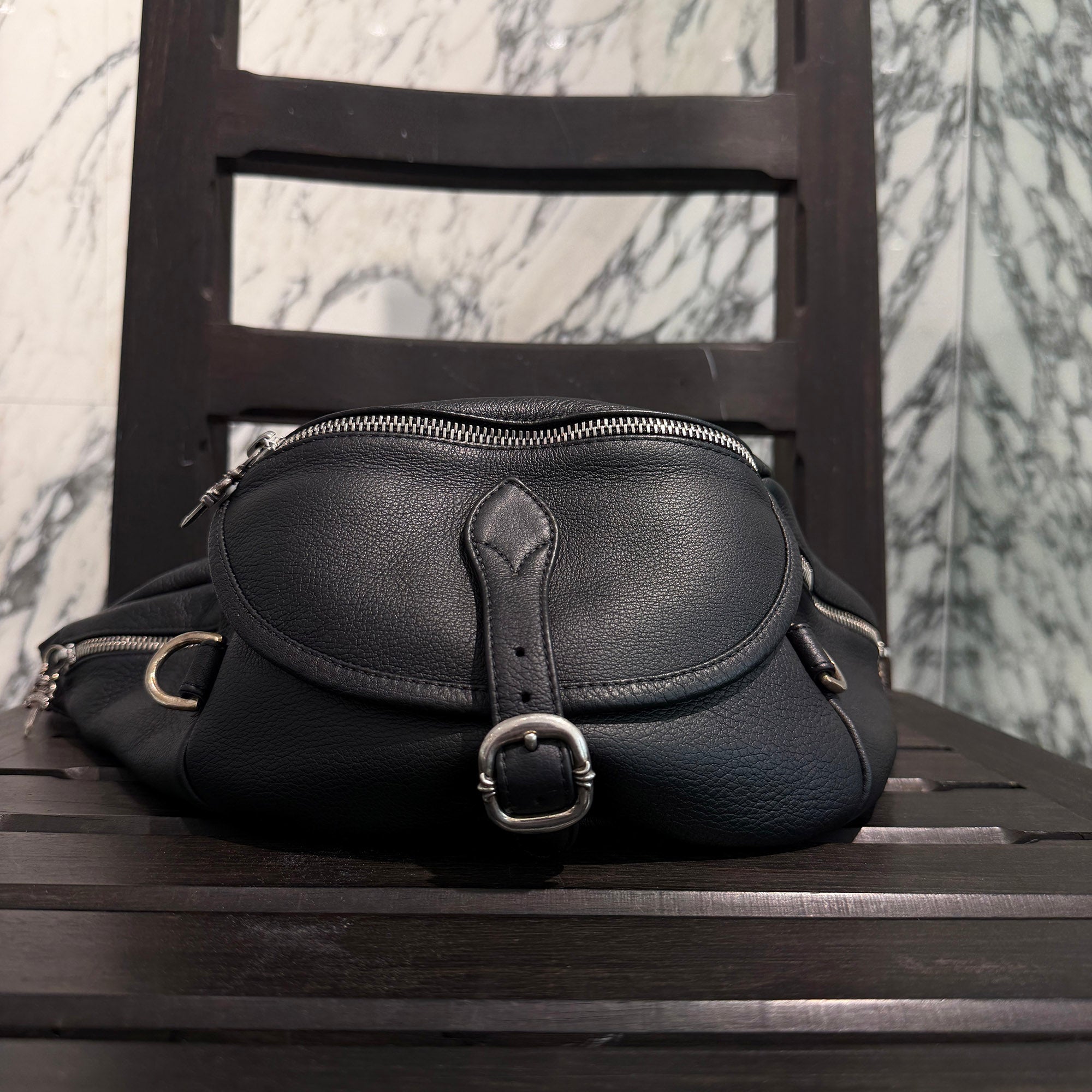 CHROME HEARTS SNAT PACK Leather Shoulder Bag クロムハーツ スナットパック レザー ショルダーバッグ