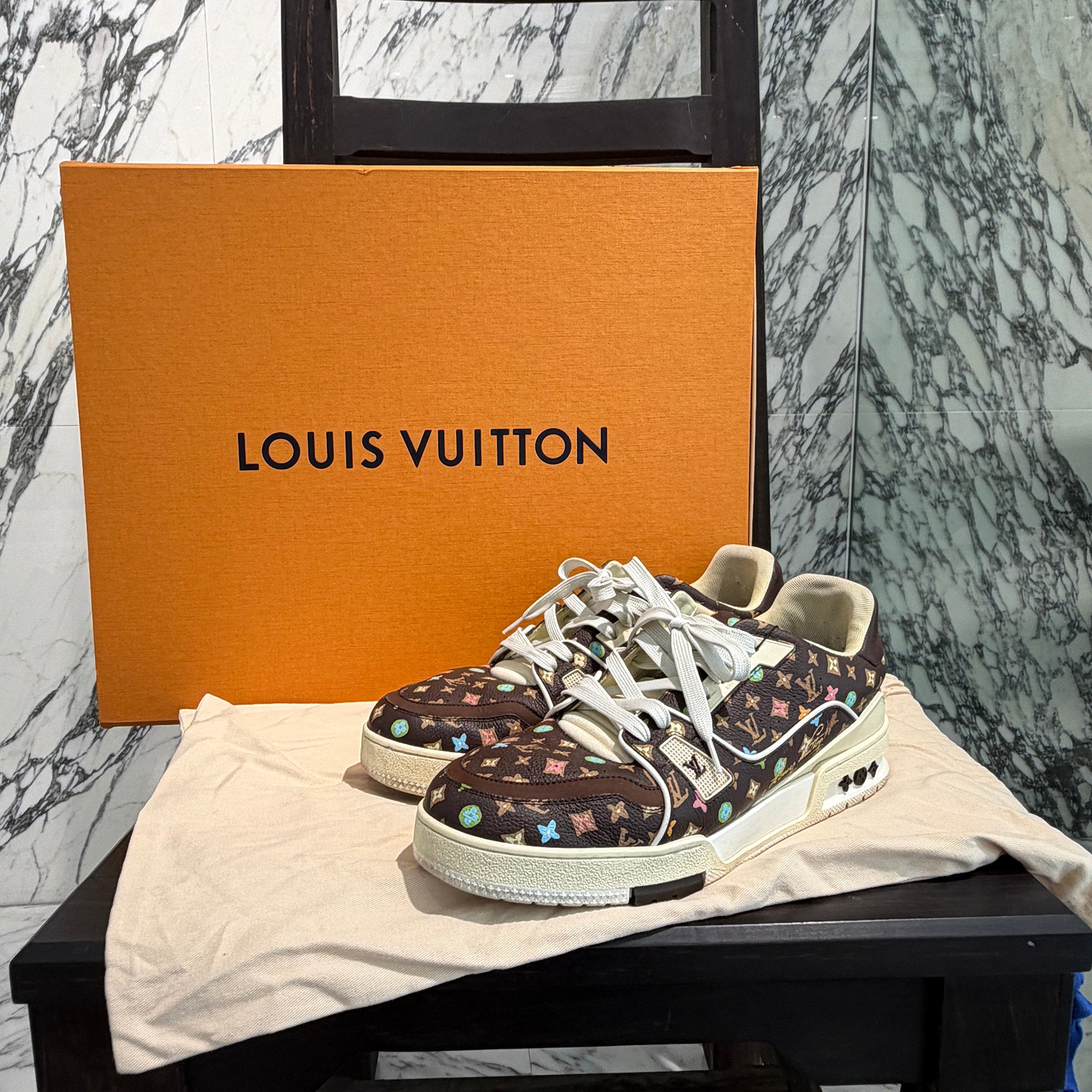 LOUIS VUITTON × Tyler The Creator 2024SS Monogram LV Trainer Sneakers "Moca" 1ACXB1 Size 8 1/2 (約27.0cm) ルイ・ヴィトン × タイラー ザ クリエイター モノグラム LVトレーナー スニーカー "モカ" 8 1/2 (約27.0cm)