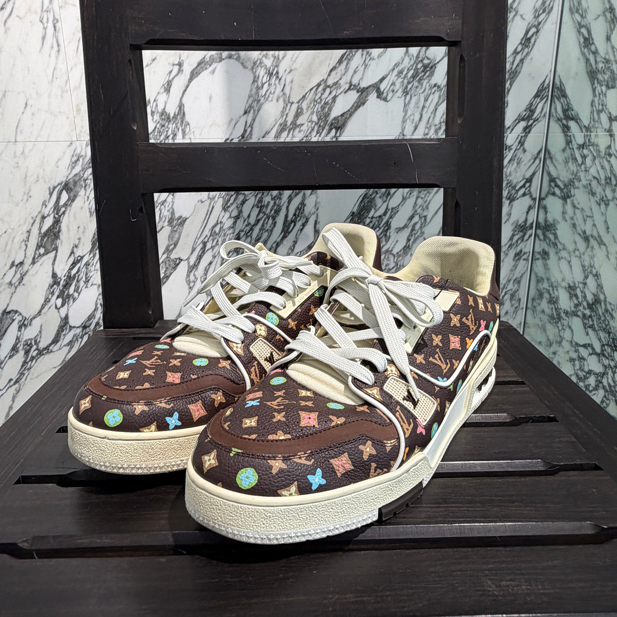 LOUIS VUITTON × Tyler The Creator 2024SS Monogram LV Trainer Sneakers "Moca" 1ACXB1 Size 8 1/2 (約27.0cm) ルイ・ヴィトン × タイラー ザ クリエイター モノグラム LVトレーナー スニーカー "モカ" 8 1/2 (約27.0cm)