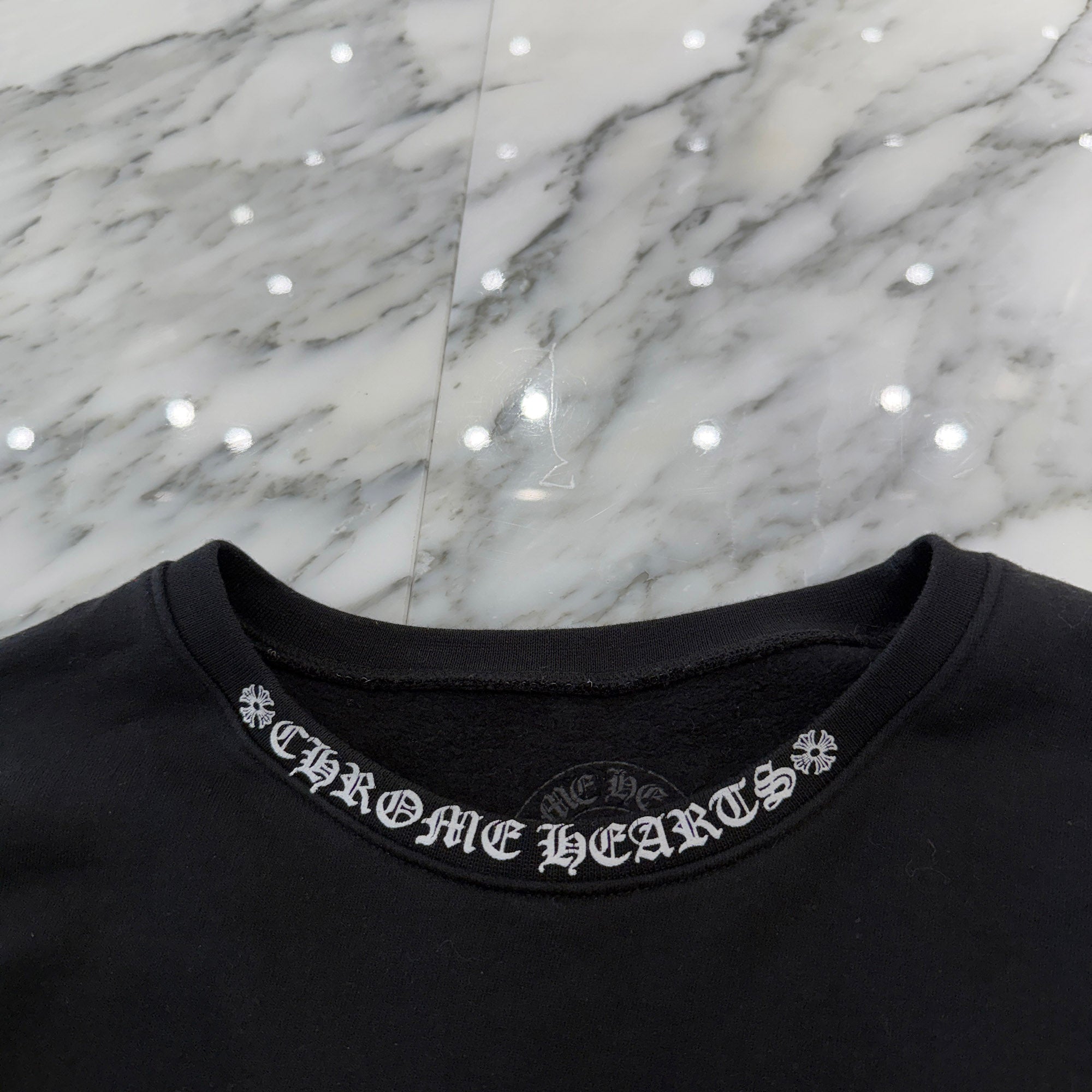 CHROME HEARTS Neck Logo Crewneck Sweatshirt Size L クロムハーツ ネックロゴクルーネックスウェットシャツ サイズL