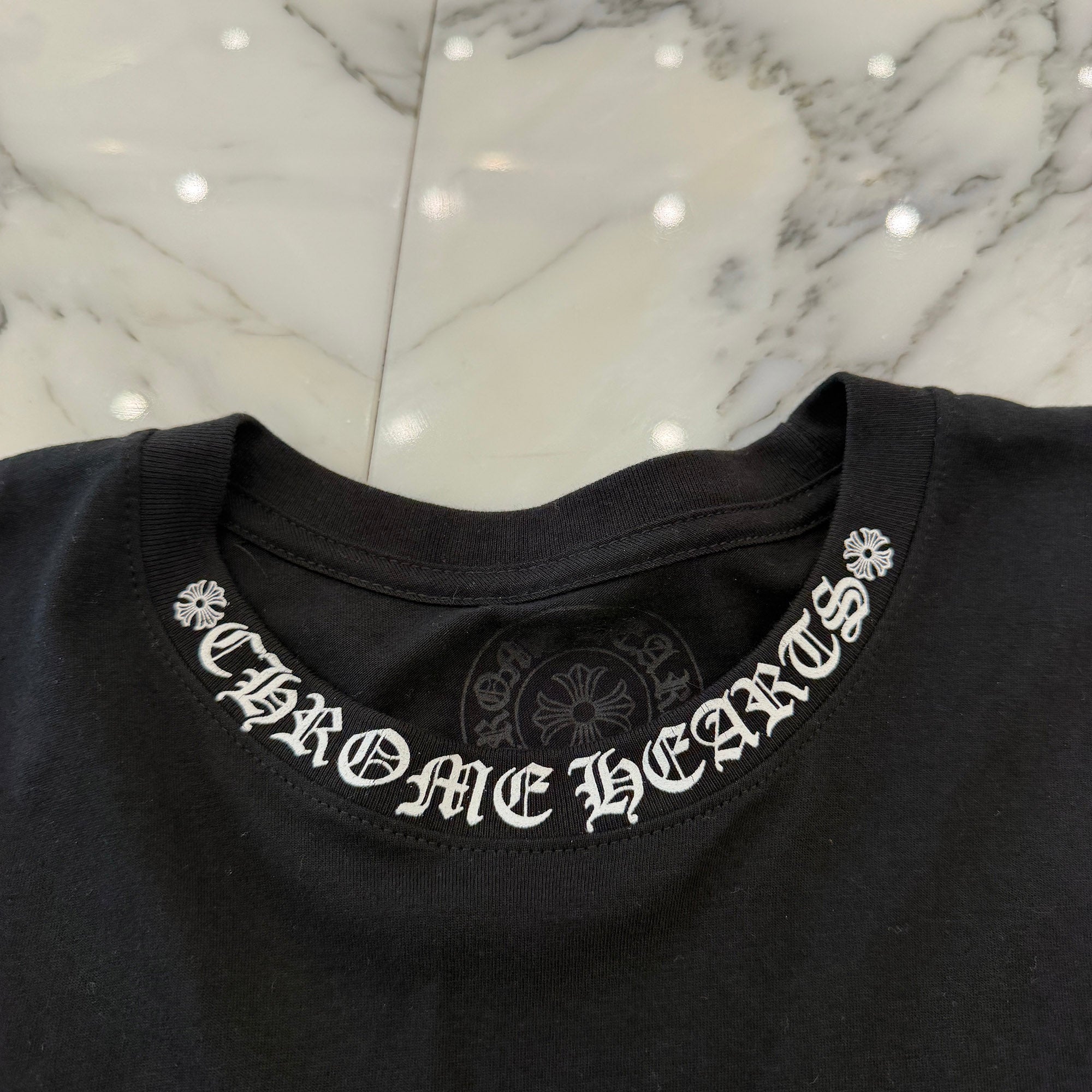 CHROME HEARTS Neck Logo Tee Size L クロムハーツ ネックロゴTシャツ サイズL