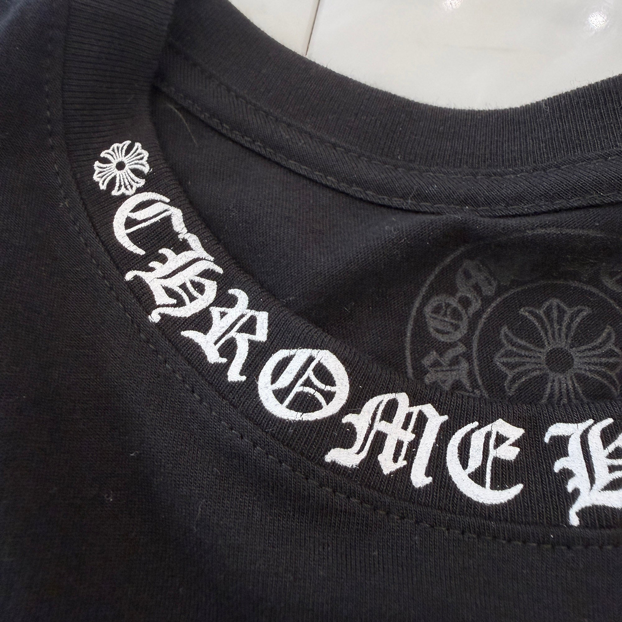 CHROME HEARTS Neck Logo Tee Size L クロムハーツ ネックロゴTシャツ サイズL