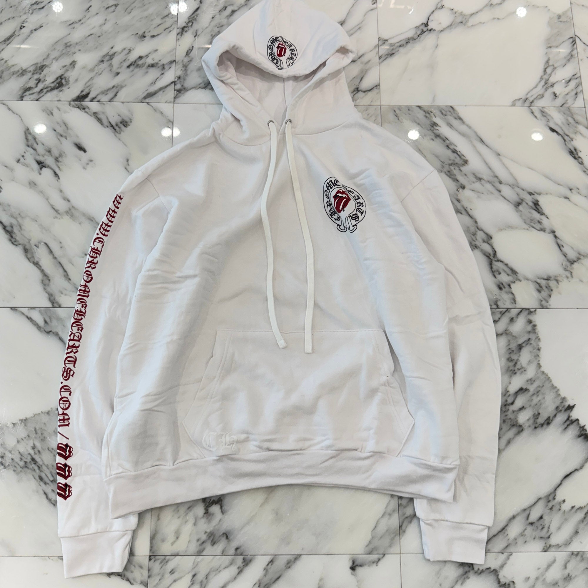 CHROME HEARTS × The Rolling Stones Online Limited Lip & Tongue Pullover Hoodie Size L クロムハーツ × ローリングストーンズ オンライン限定 リップ&タン プルオーバーフーディー サイズL