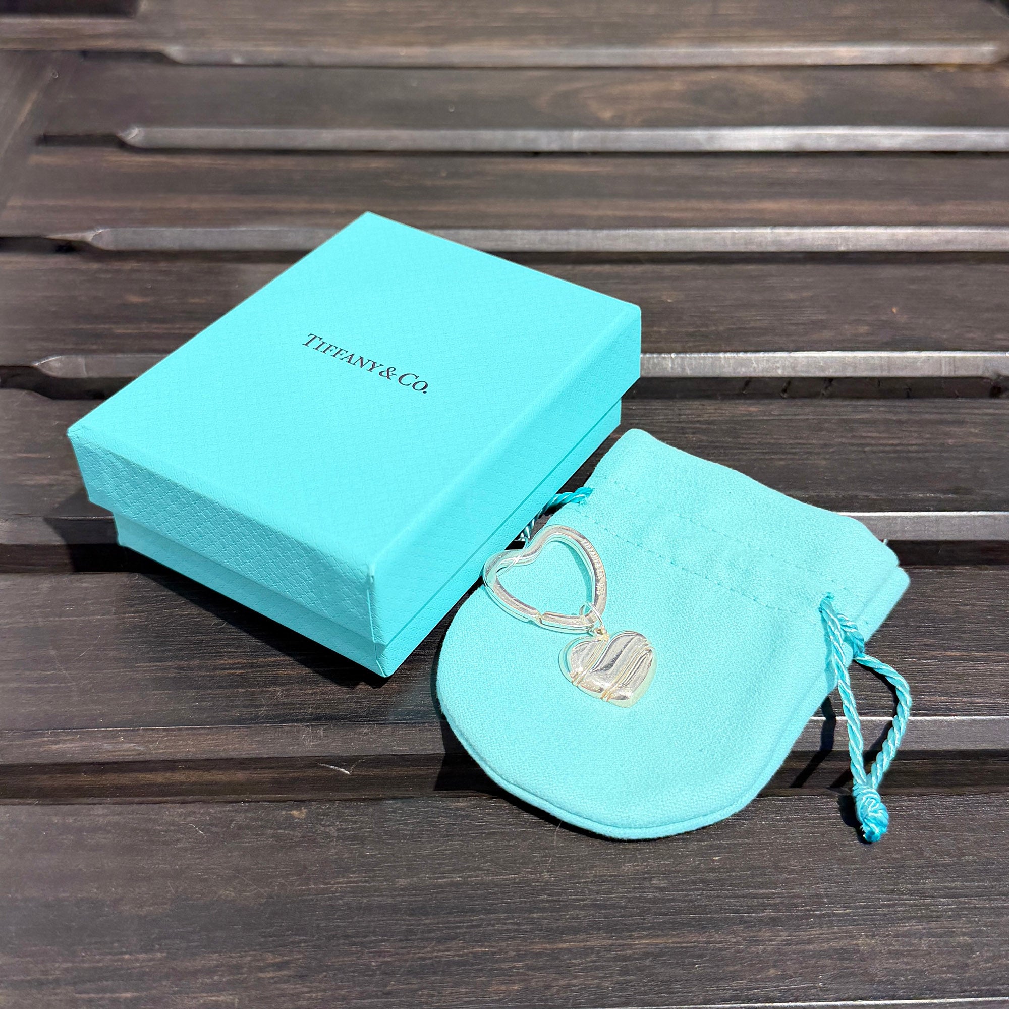 Tiffany Co. Full Heart Stripe Key Ring ティファニー フルハート ストライプ キーリング