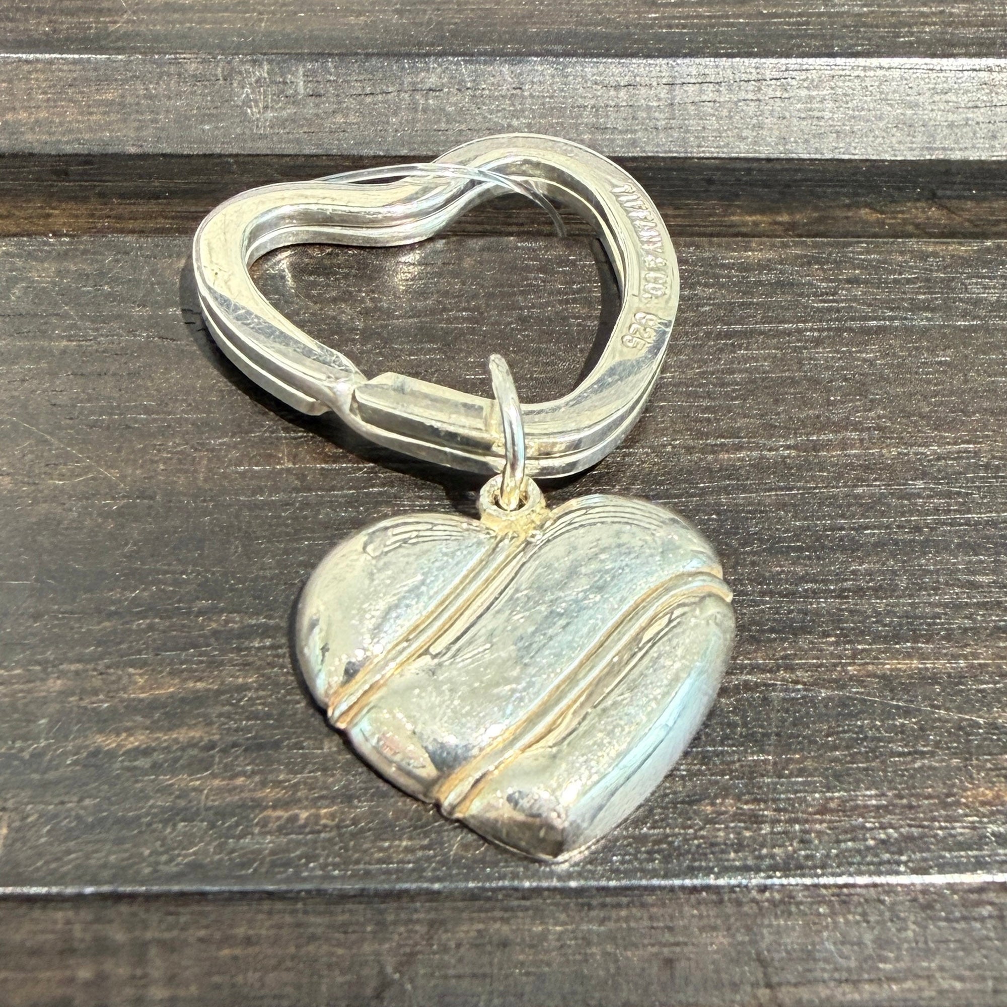 Tiffany Co. Full Heart Stripe Key Ring ティファニー フルハート ストライプ キーリング