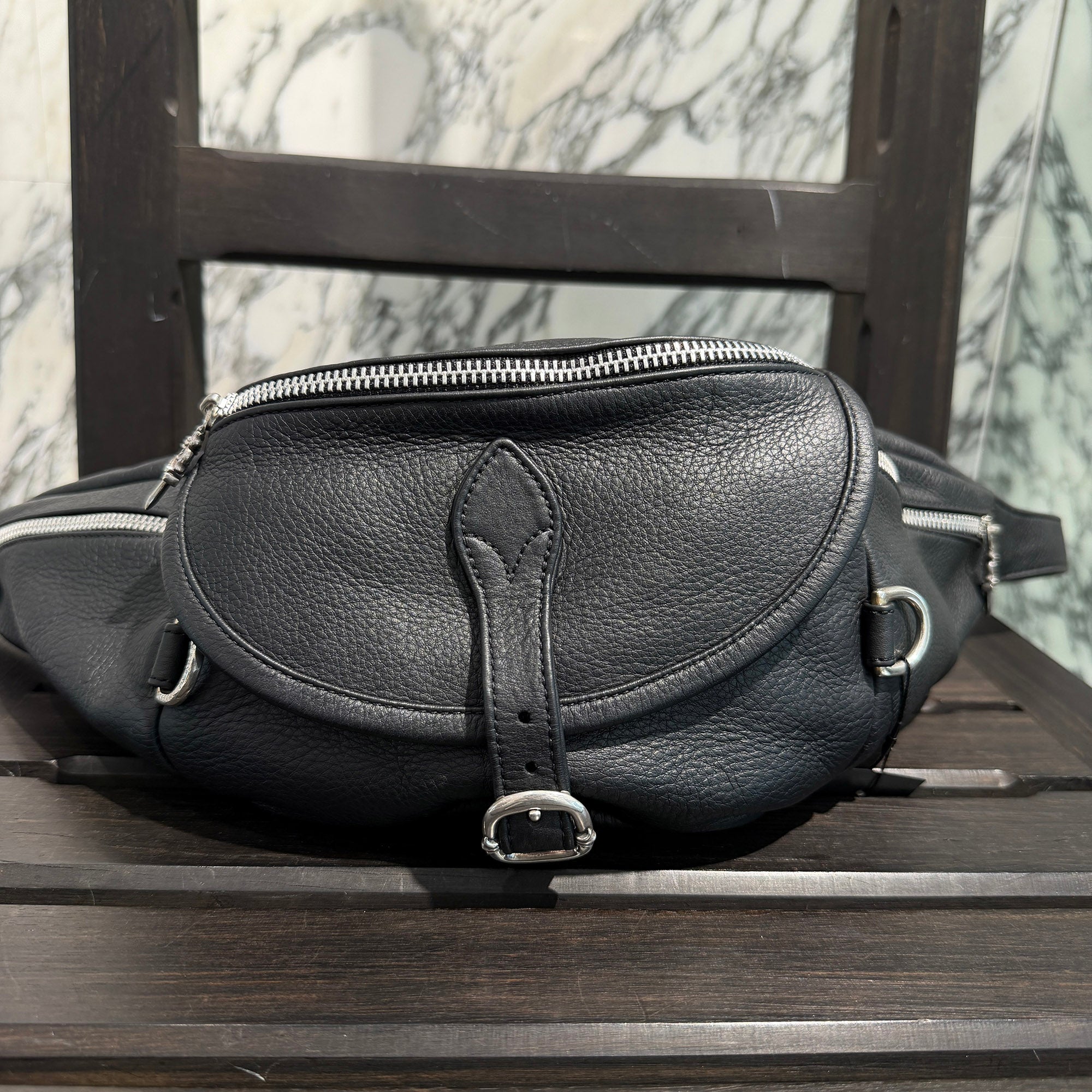 CHROME HEARTS SNAT PACK Leather Shoulder Bag クロムハーツ スナットパック レザー ショルダーバッグ
