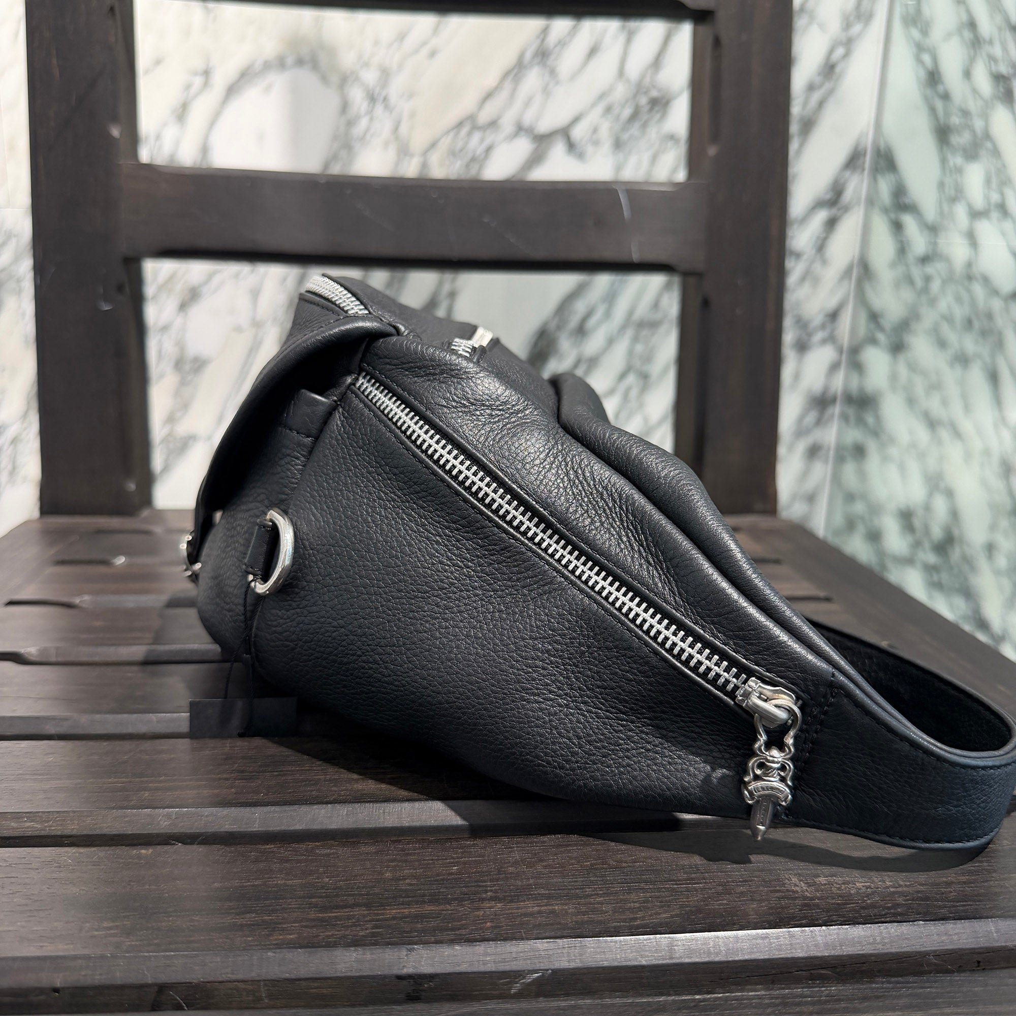 CHROME HEARTS SNAT PACK Leather Shoulder Bag クロムハーツ スナットパック レザー ショルダーバッグ
