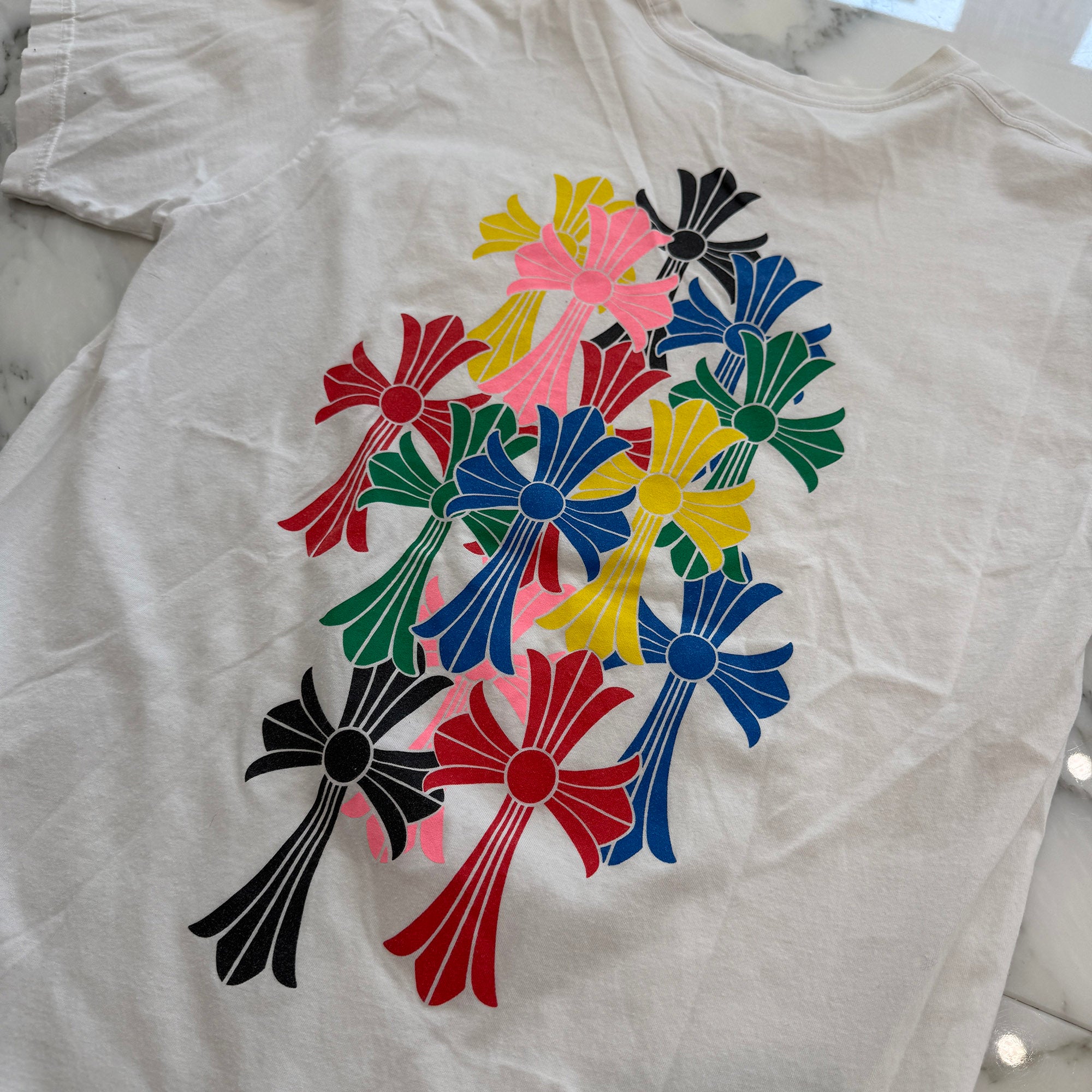 CHROME HEARTS 2021SS MLTCOL CEM CRS Tee Size L クロムハーツ マルチカラー セメタリークロス Tシャツ サイズL