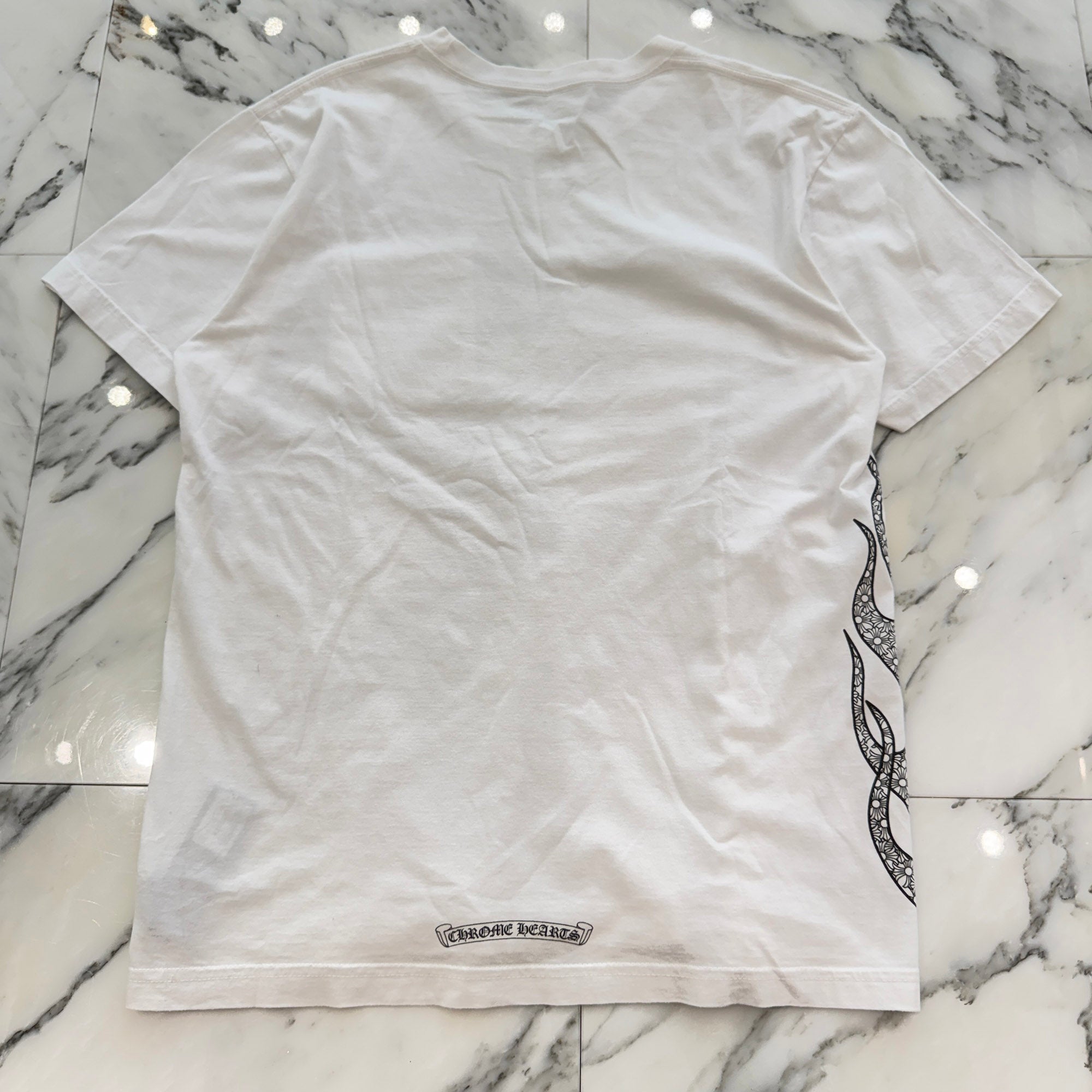 CHROME HEARTS Vertical Logo CH Plus Flame Tee Size L クロムハーツ ヴァーティカルロゴ CHプラス フレイム Tシャツ サイズL