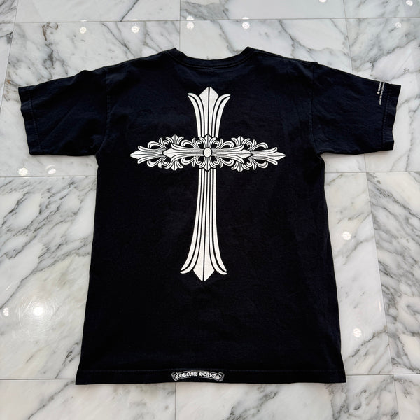 CHROME HEARTS Vertical Logo Floral Cross Print Tee Size M クロムハーツ ヴァーティカルロゴ フローラルクロス プリント Tシャツ サイズM