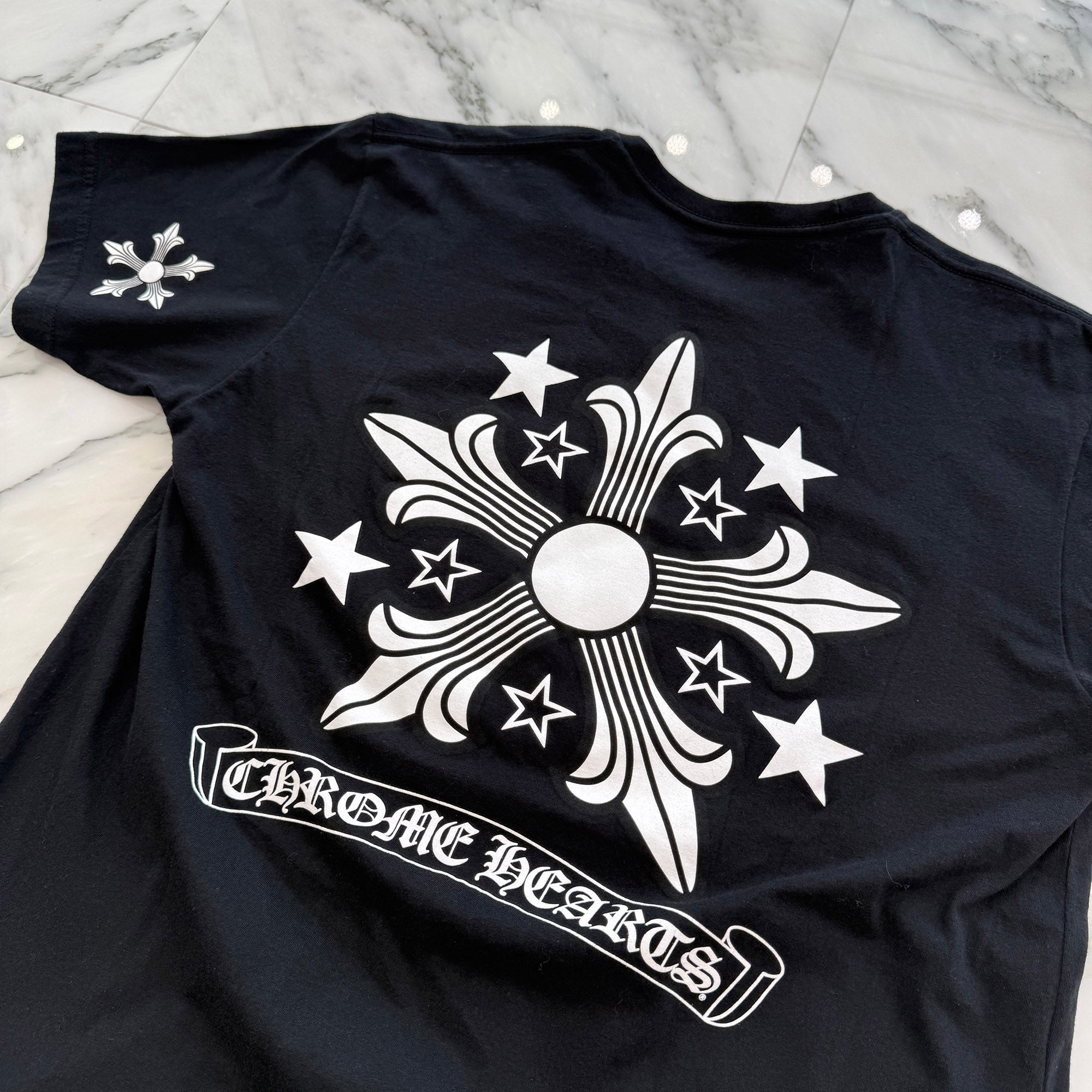 CHROME HEARTS Back CH Star Scroll Print Tee Size L クロムハーツ バック CHスター スクロール プリント Tシャツ サイズL