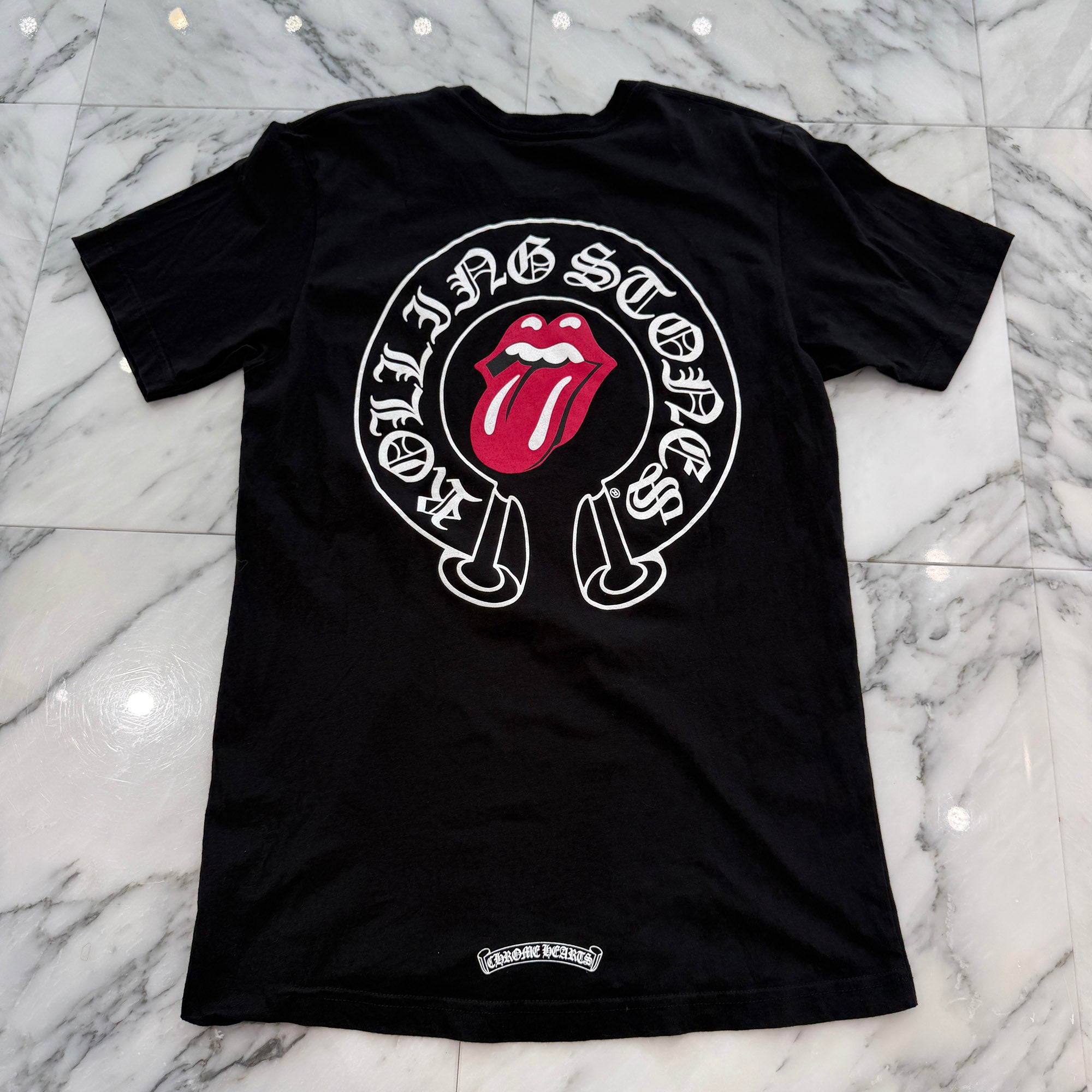 CHROME HEARTS × The Rolling Stones Lip＆Tongue Horseshoe Tee Size M クロムハーツ × ザローリングストーンズ リップアンドタン ホースシュー Tシャツ サイズM