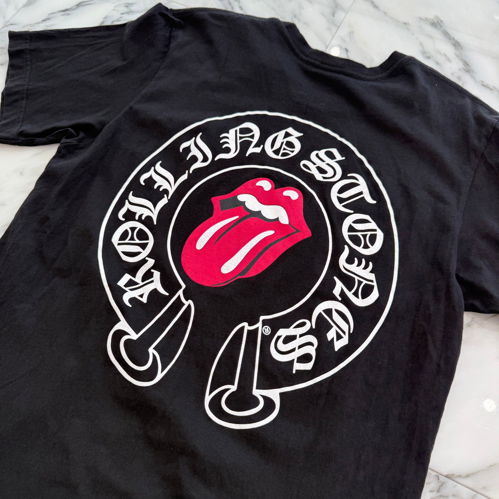 CHROME HEARTS × The Rolling Stones Lip＆Tongue Horseshoe Tee Size M クロムハーツ × ザローリングストーンズ リップアンドタン ホースシュー Tシャツ サイズM