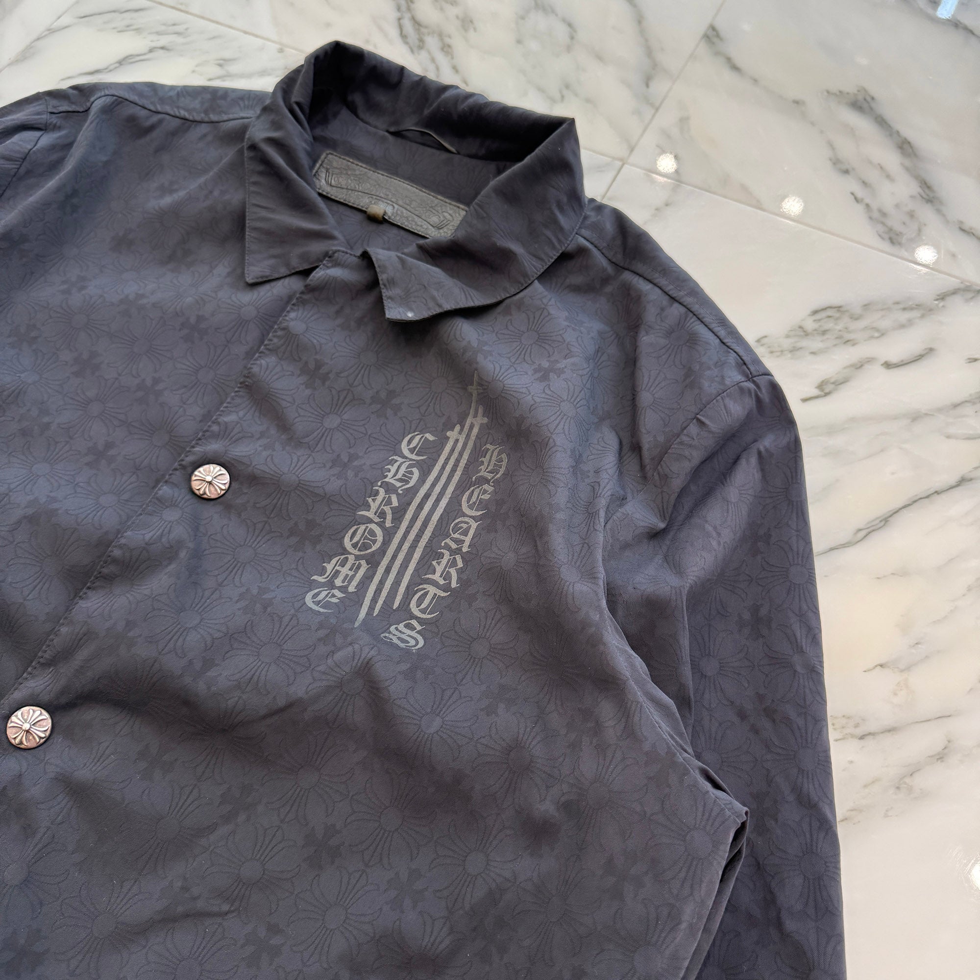 CHROME HEARTS Made In Hollywood CH Plus Eye Chart Coach Jacket Size XL クロムハーツ メイドインハリウッド CHプラス アイチャート コーチジャケット サイズXL