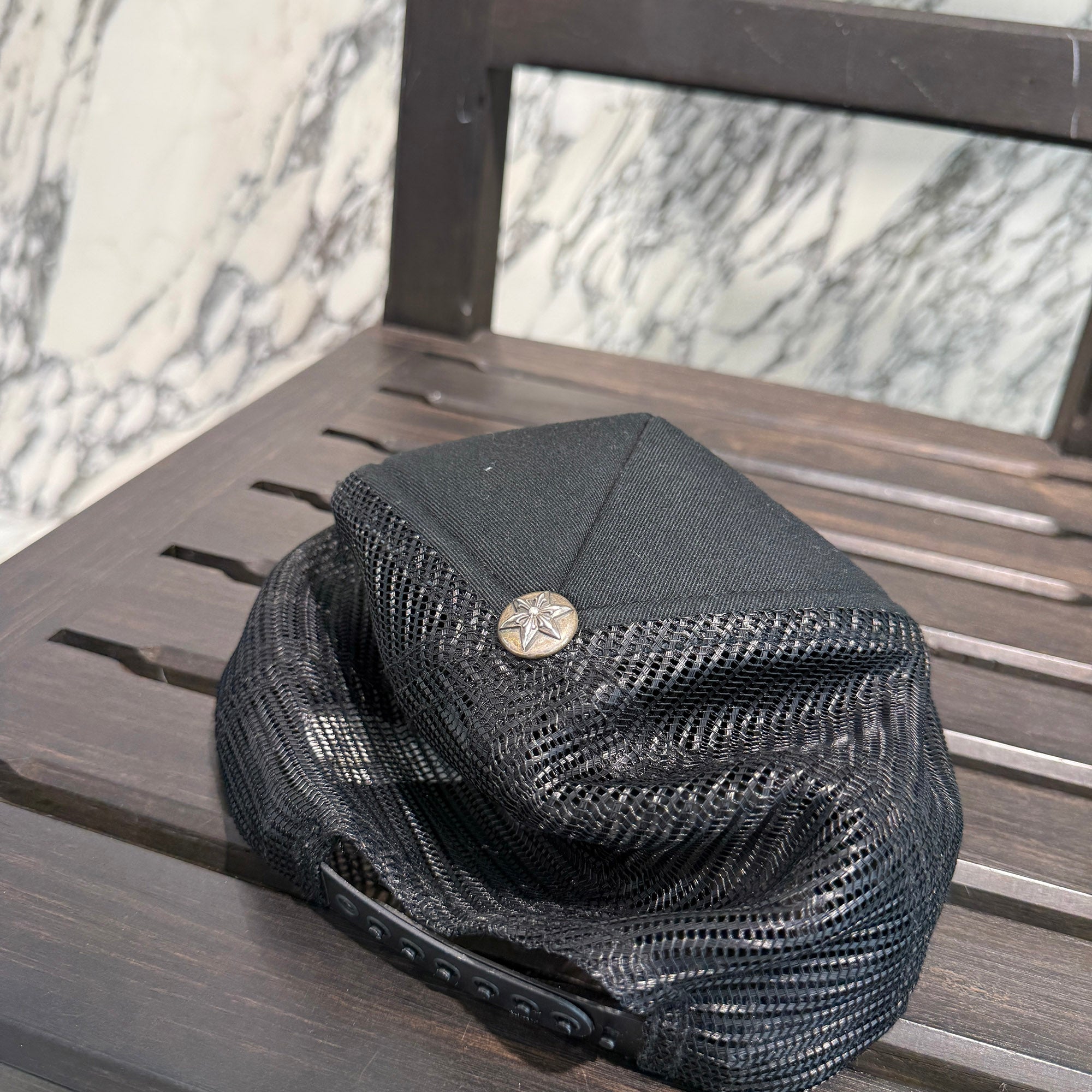 CHROME HEARTS 3 Star Leather Patch Trucker Cap Size ONE SIZE(53-60) クロムハーツ 3スター レザーパッチ トラッカーキャップ サイズONE SIZE(53-60)